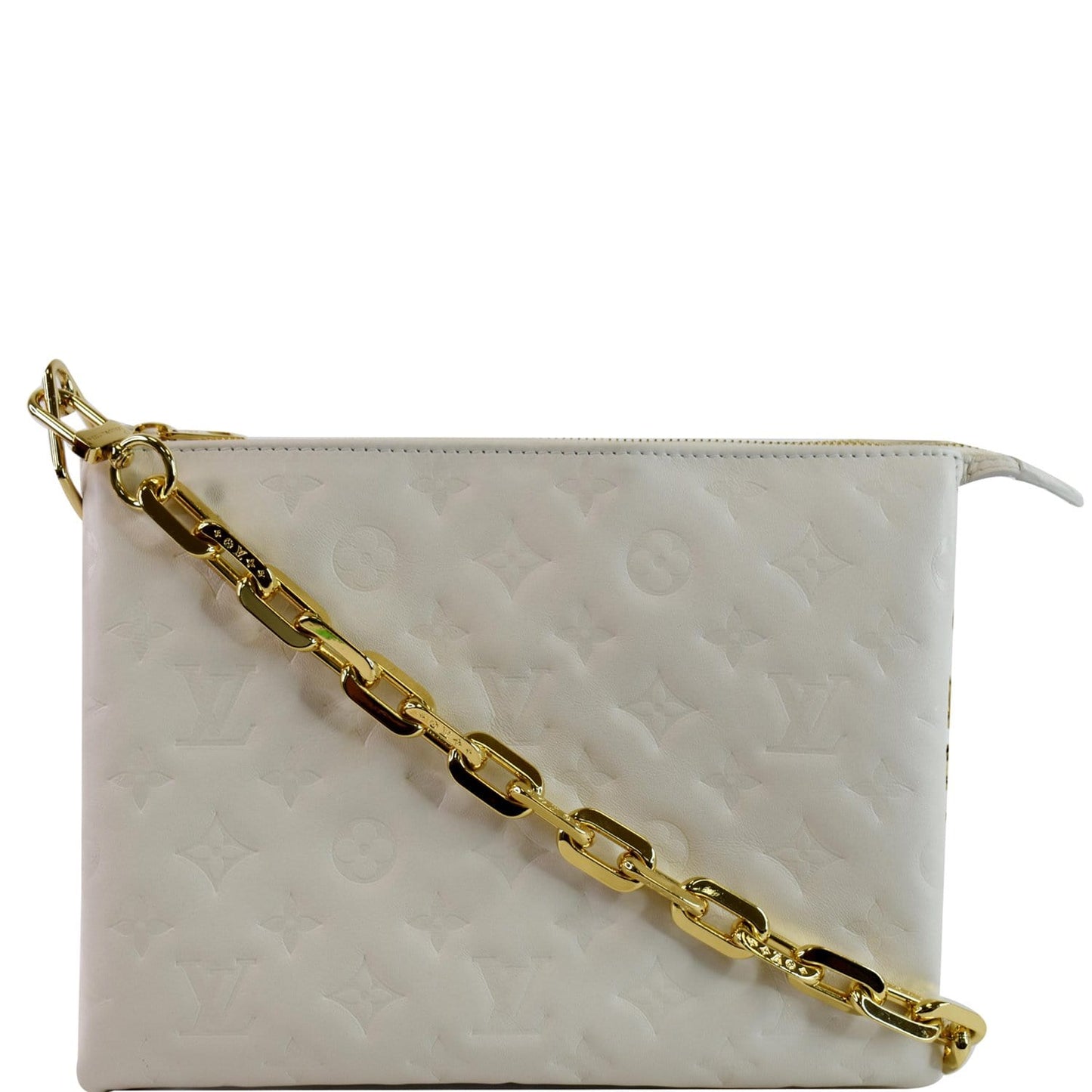 Louis Coussin Pm Embossed Shoulder Bag Monogram Cream