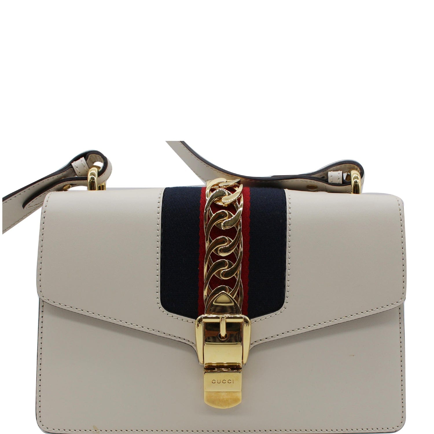 Gucci Sylvie Top Handle Bag White Small Travel Bag