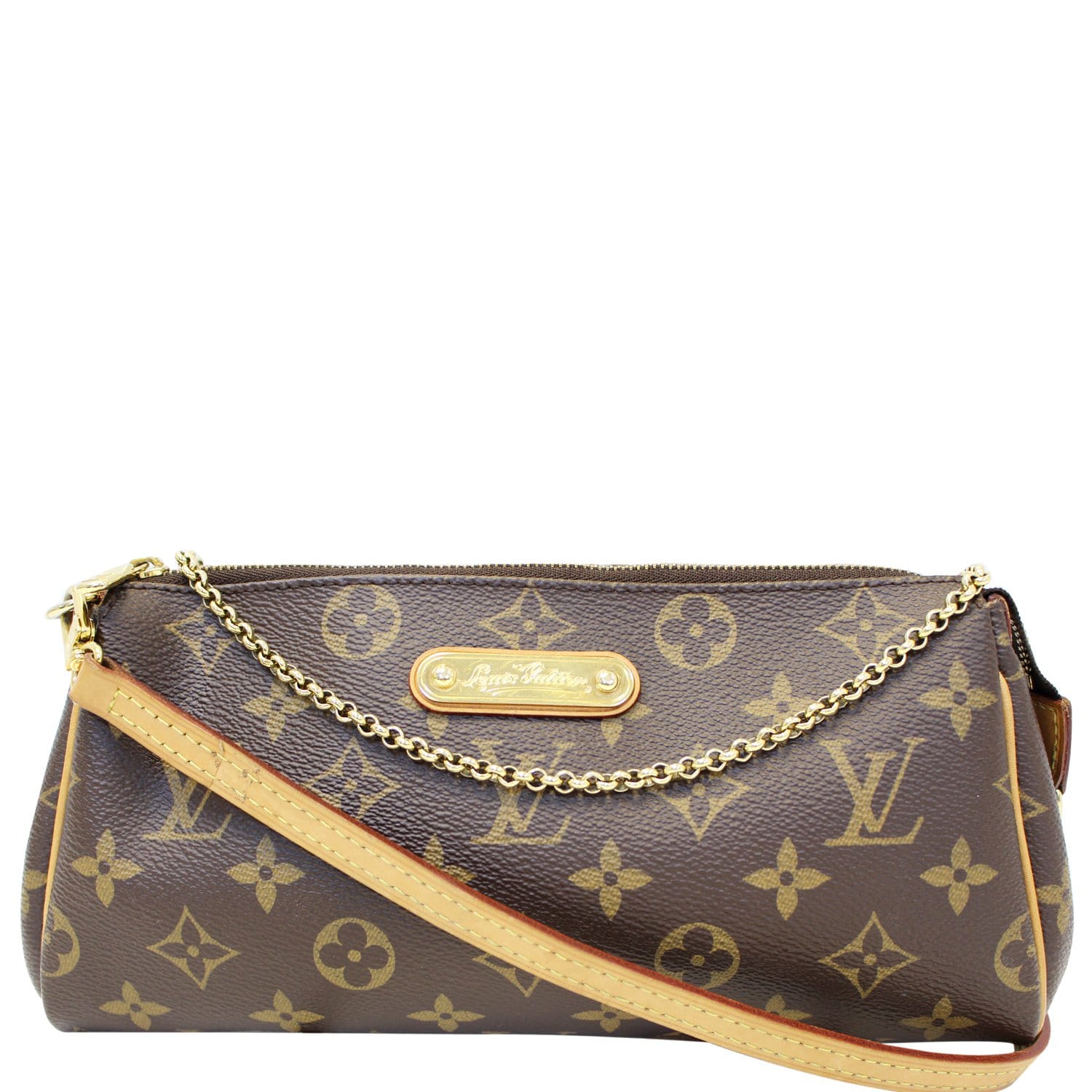 Louis Pochette Eva Clutch Crossbody Bag Canvas Monogram