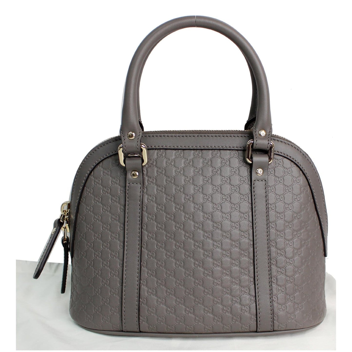 Gucci Dome Micro ssima Shoulder Bag Grey Leather Mini