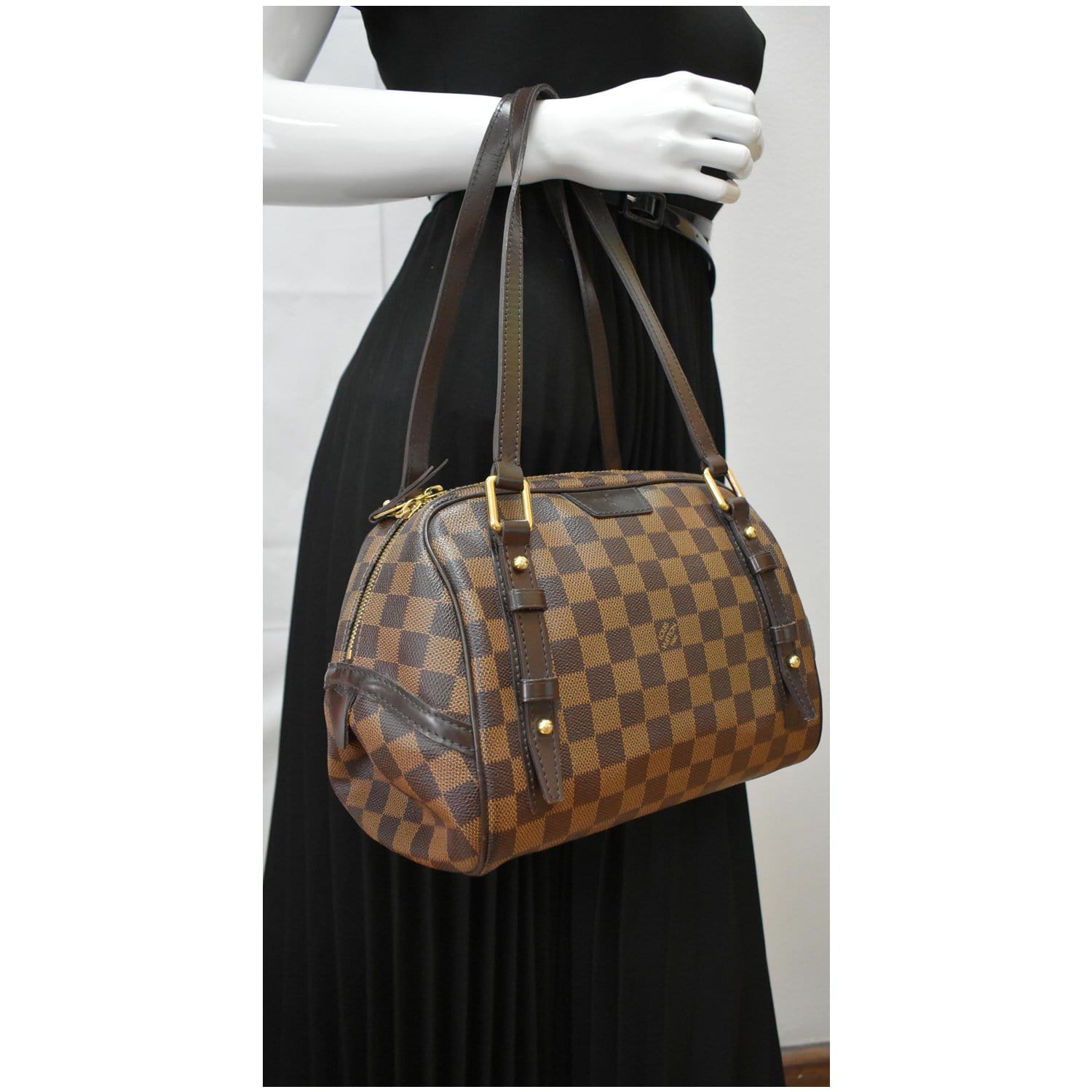 Louis Rivington Pm Damier Ebene Shoulder Bag Brown Brown 3