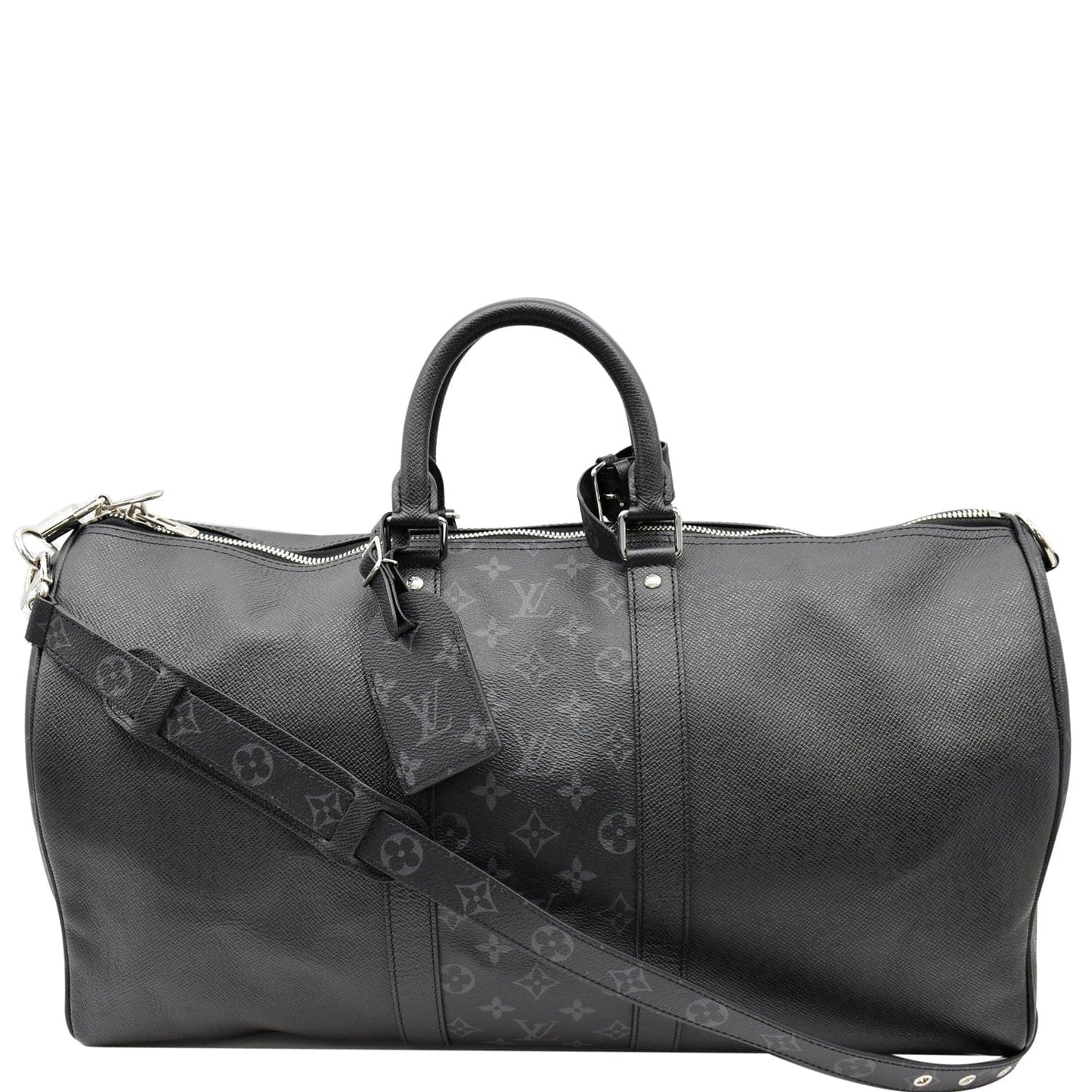 Louis Keepall Bandouliere Taiga Travel Bag Leather Monogram