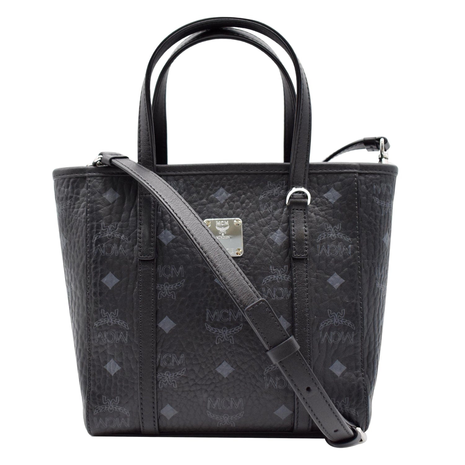 MCM Worldwide Toni Visetos Tote Bag Canvas Black