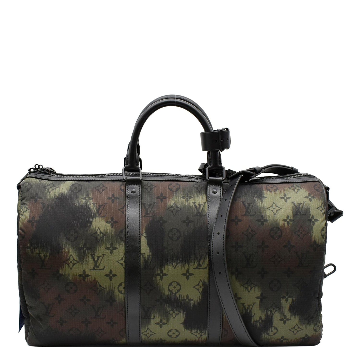 Louis Keepall Bandouliere Camouflage Travel Bag Nylon Monogram