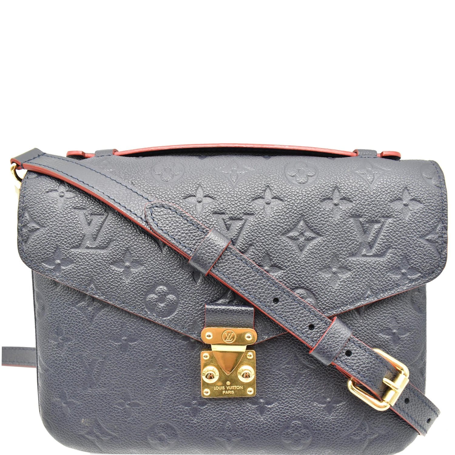 Louis Metis Pochette Empreinte Crossbody Bag Navy Leather Blue