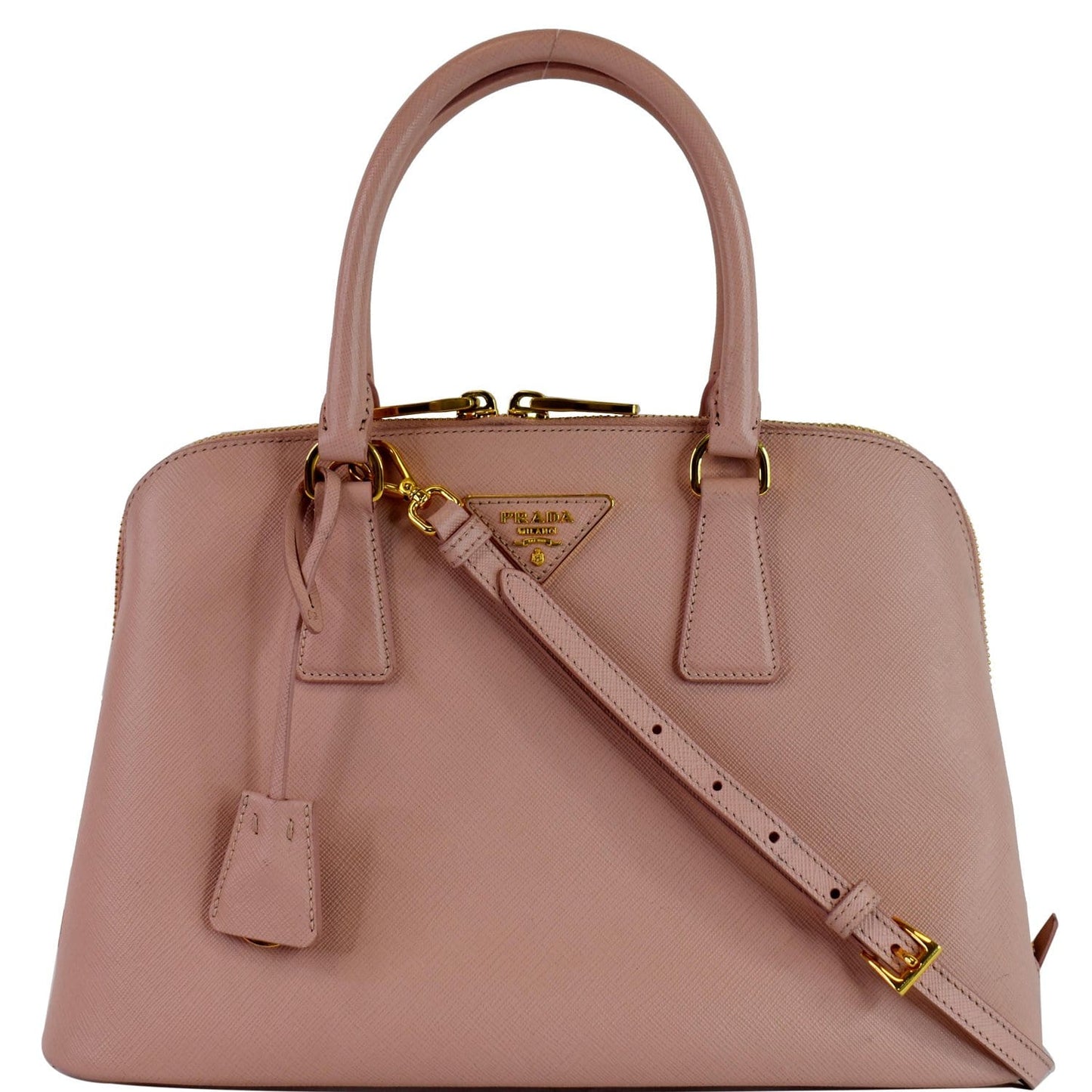 Prada Promenade Saffiano Shoulder Bag Leather Pink Crossbody Bag