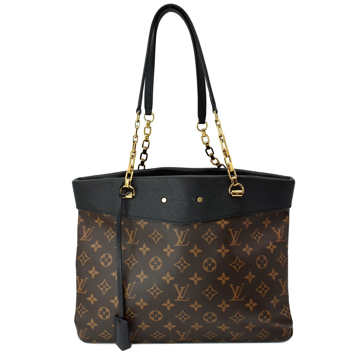 Louis Pallas Chain Shopper Bag Canvas Monogram Shoulder Bag