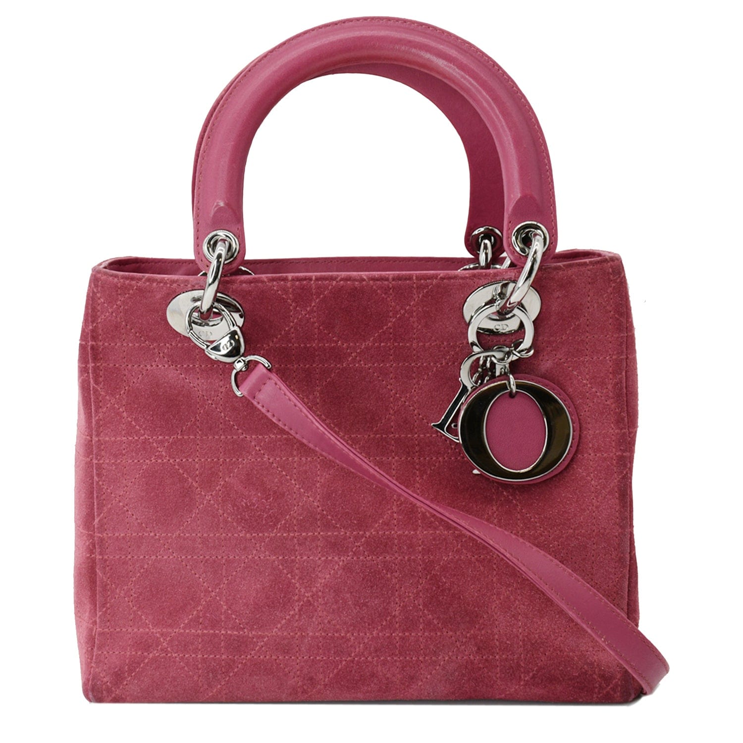 Dior Lady Tote Bag Suede Pink