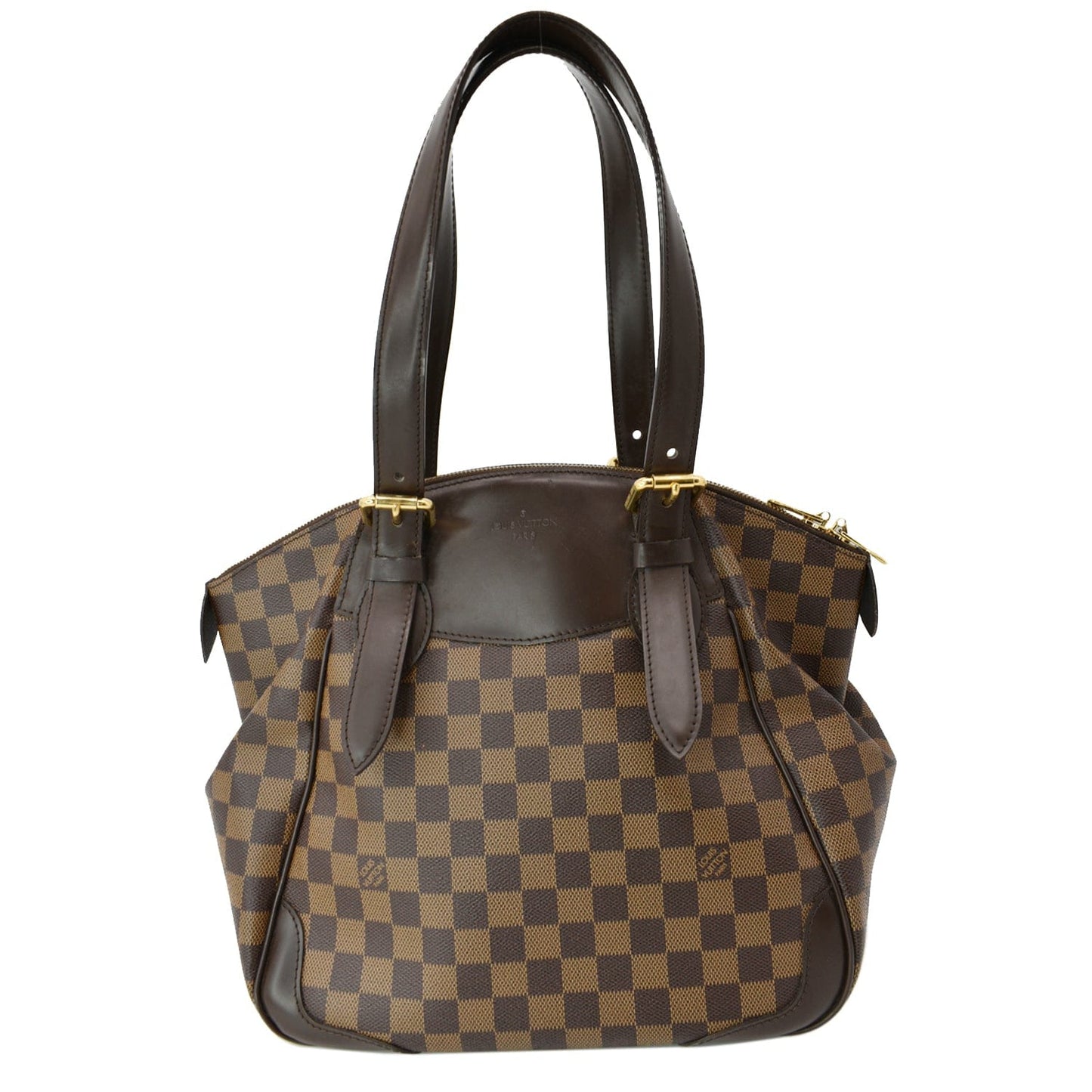 Louis Verona Mm Damier Ebene Shoulder Bag Brown