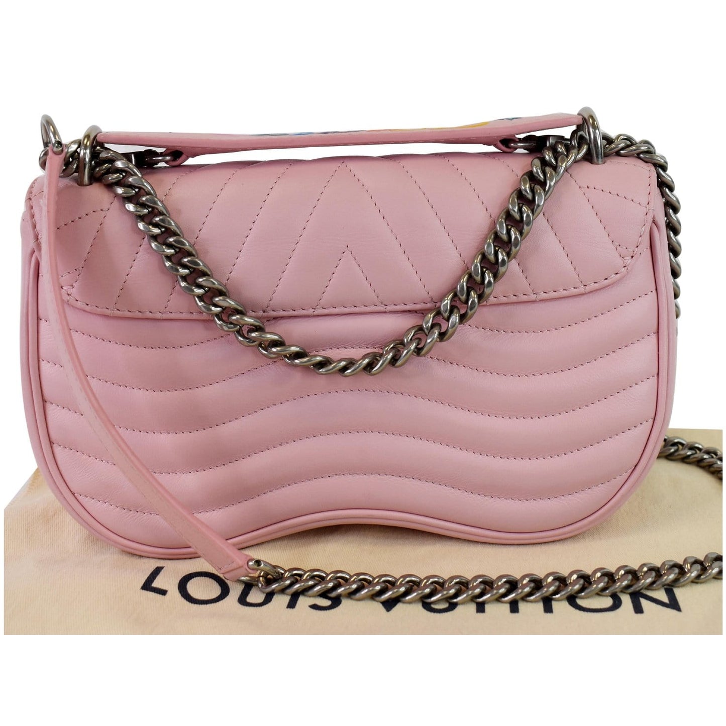 Louis New Wave Mm Calfskin Shoulder Bag Leather Pink