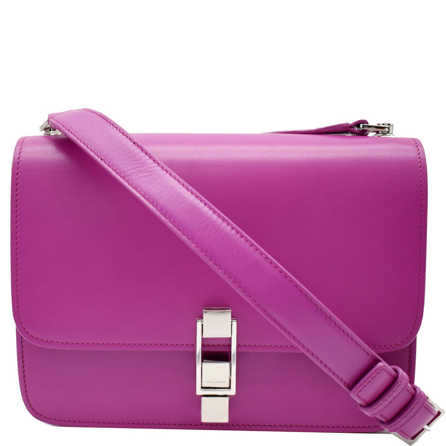 YSL Saint Laurent Saint Le Carre Shoulder Bag Off Leather Pink