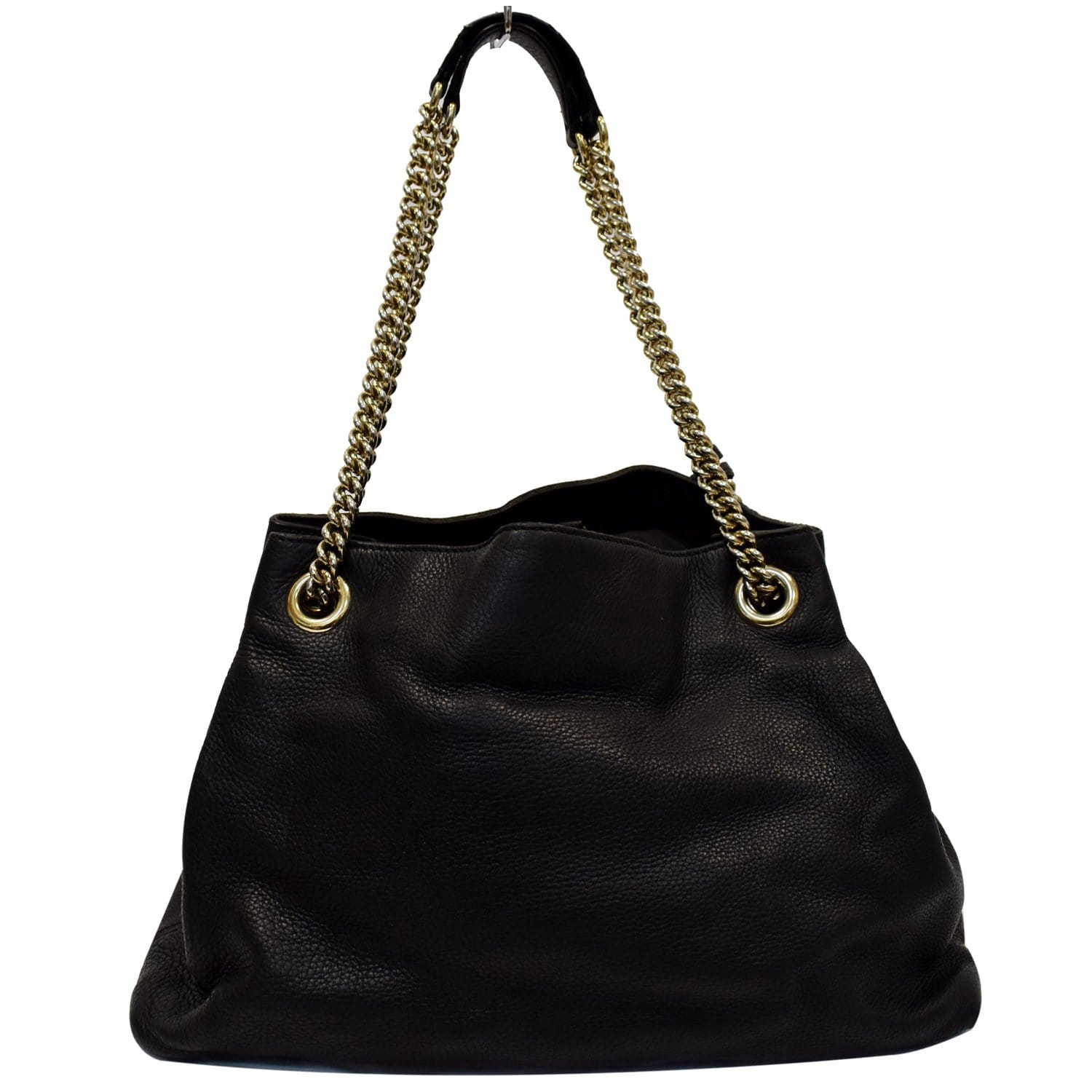 Gucci Soho Pebbled Shoulder Bag Leather Black