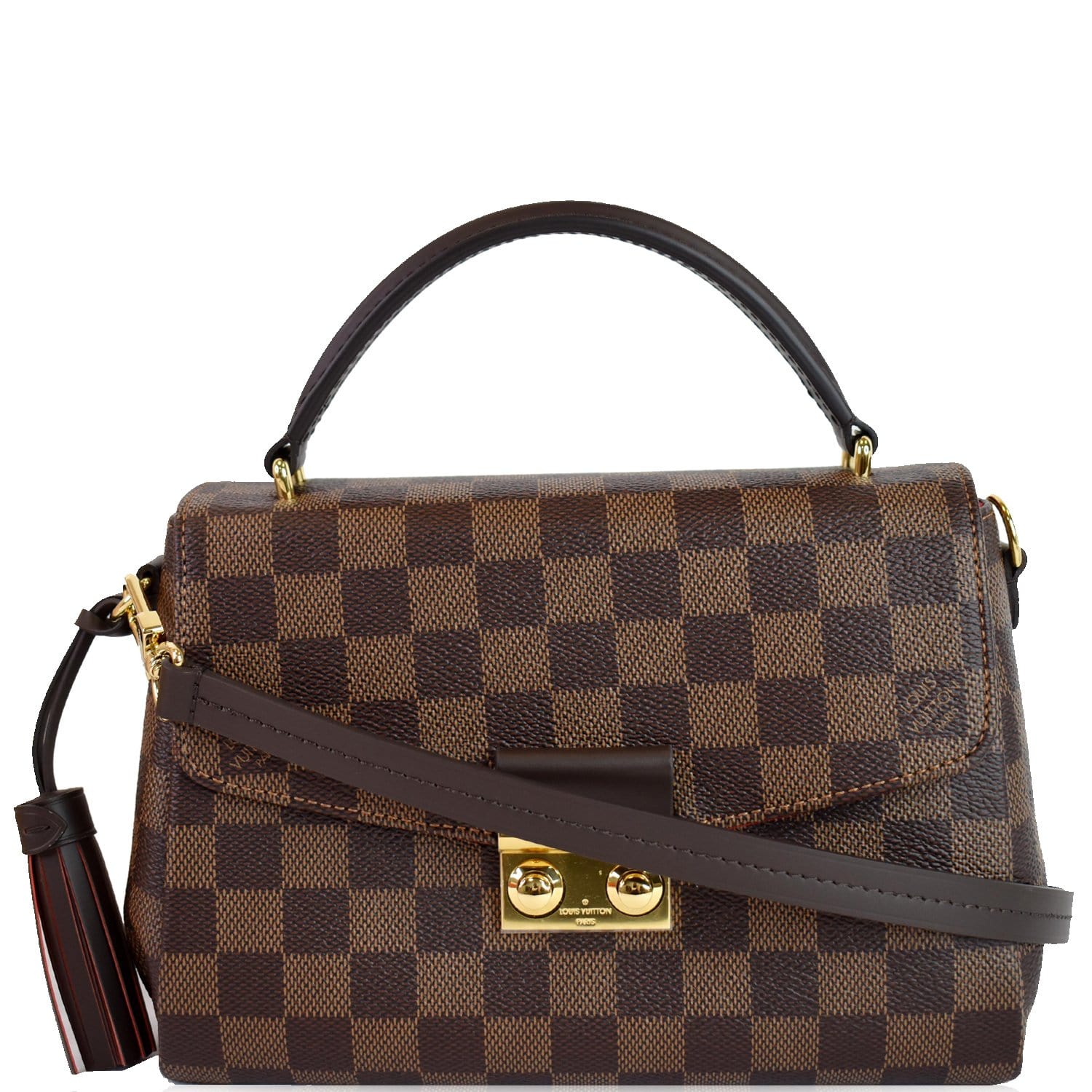 Louis Croisette Damier Ebene Crossbody Bag Brown