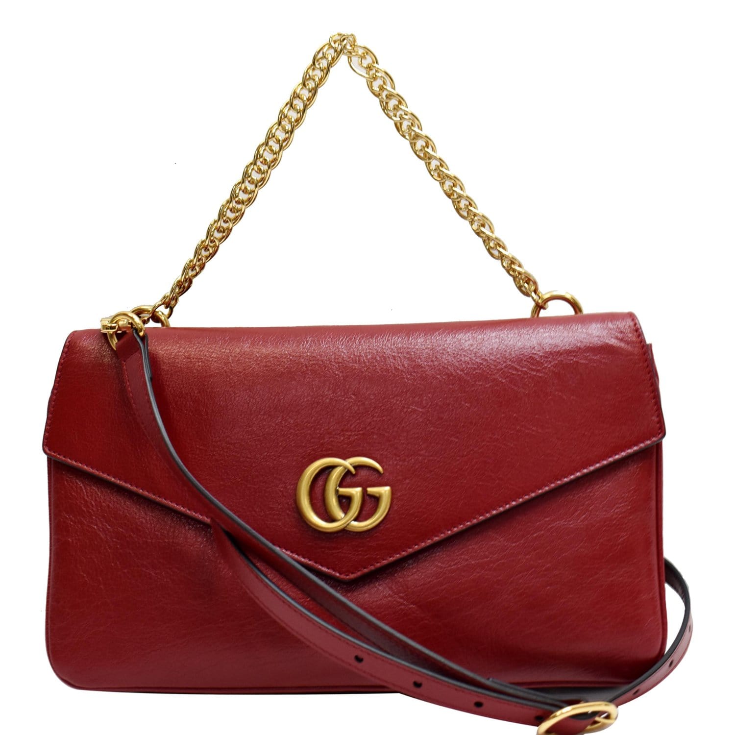 Gucci Thiara Medium Double Smooth Shoulder Bag Leather Black