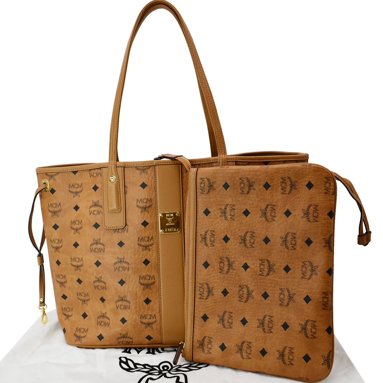 MCM Reversible Liz Visetos Shopper Tote Bag Canvas Medium