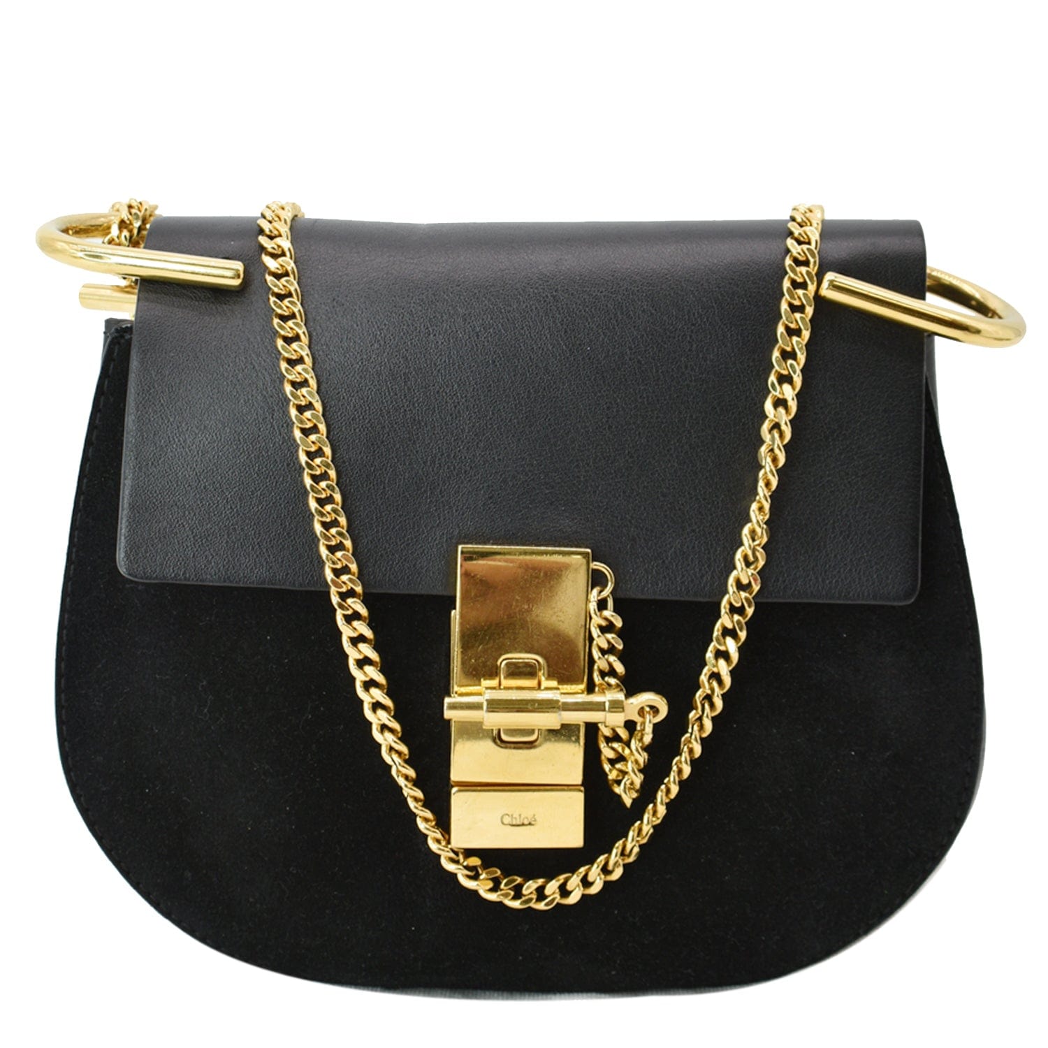Chloe Mini Drew Crossbody Bag Leather Suede