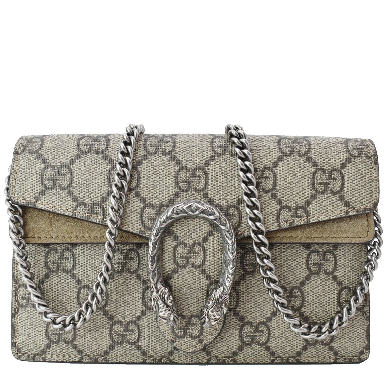 Gucci Dionysus Super Supreme Crossbody Bag Taupe Canvas Mini