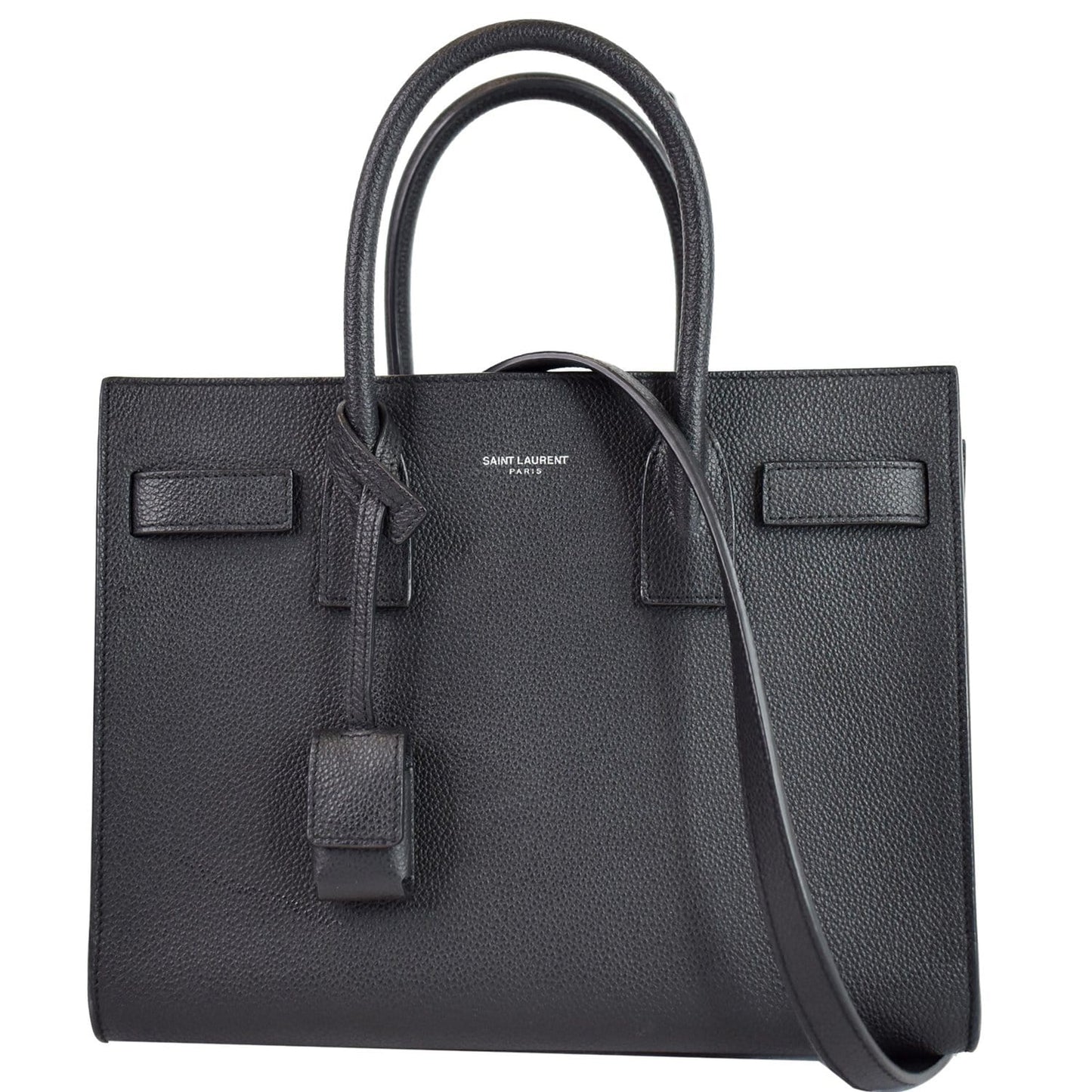 YSL Saint Laurent Saint Baby Sac De Jour Grained Tote Leather Black Shoulder Bag