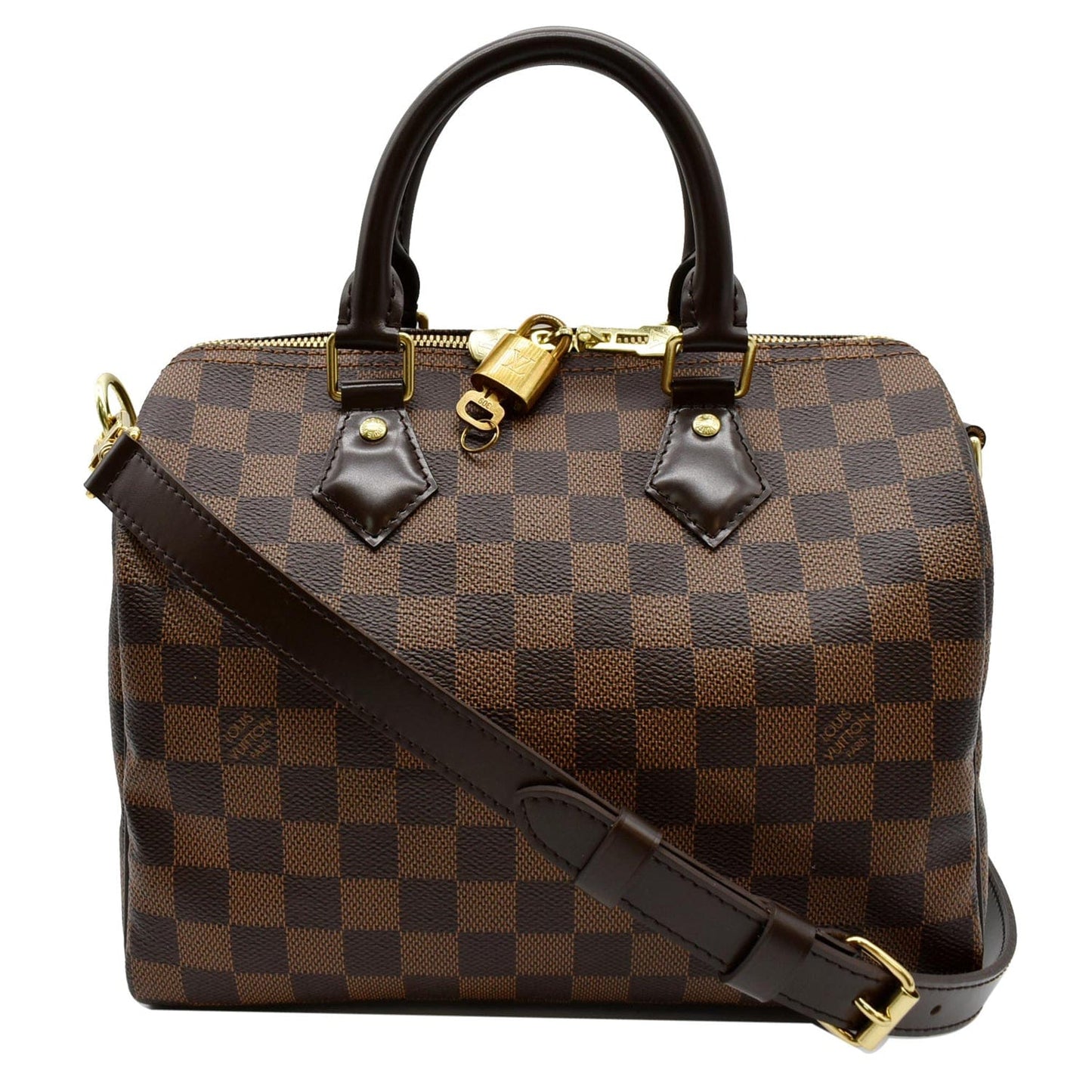 Louis Speedy Bandouliere Damier Ebene Crossbody Bag Brown