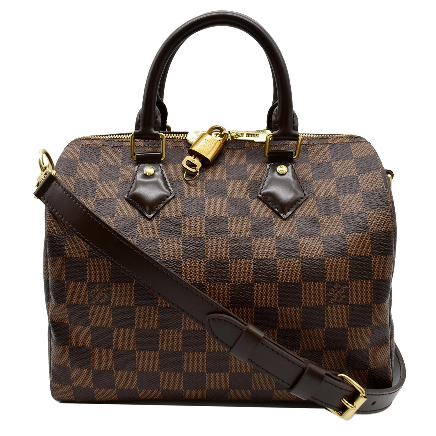 Louis Speedy Bandouliere Damier Ebene Crossbody Bag Brown
