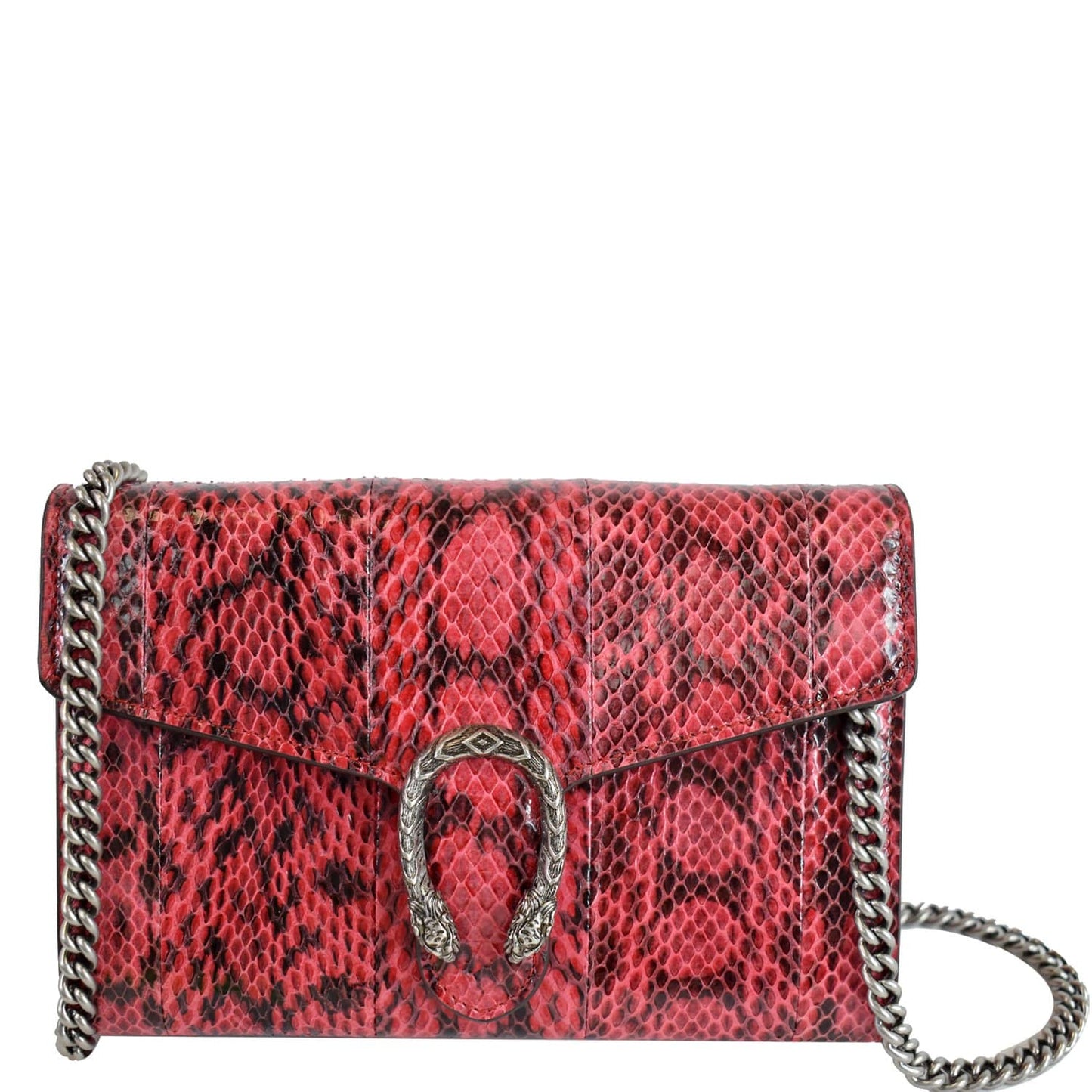 Gucci Dionysus Python Crossbody Chain Wallet Leather Red Crossbody Bag Red 401231