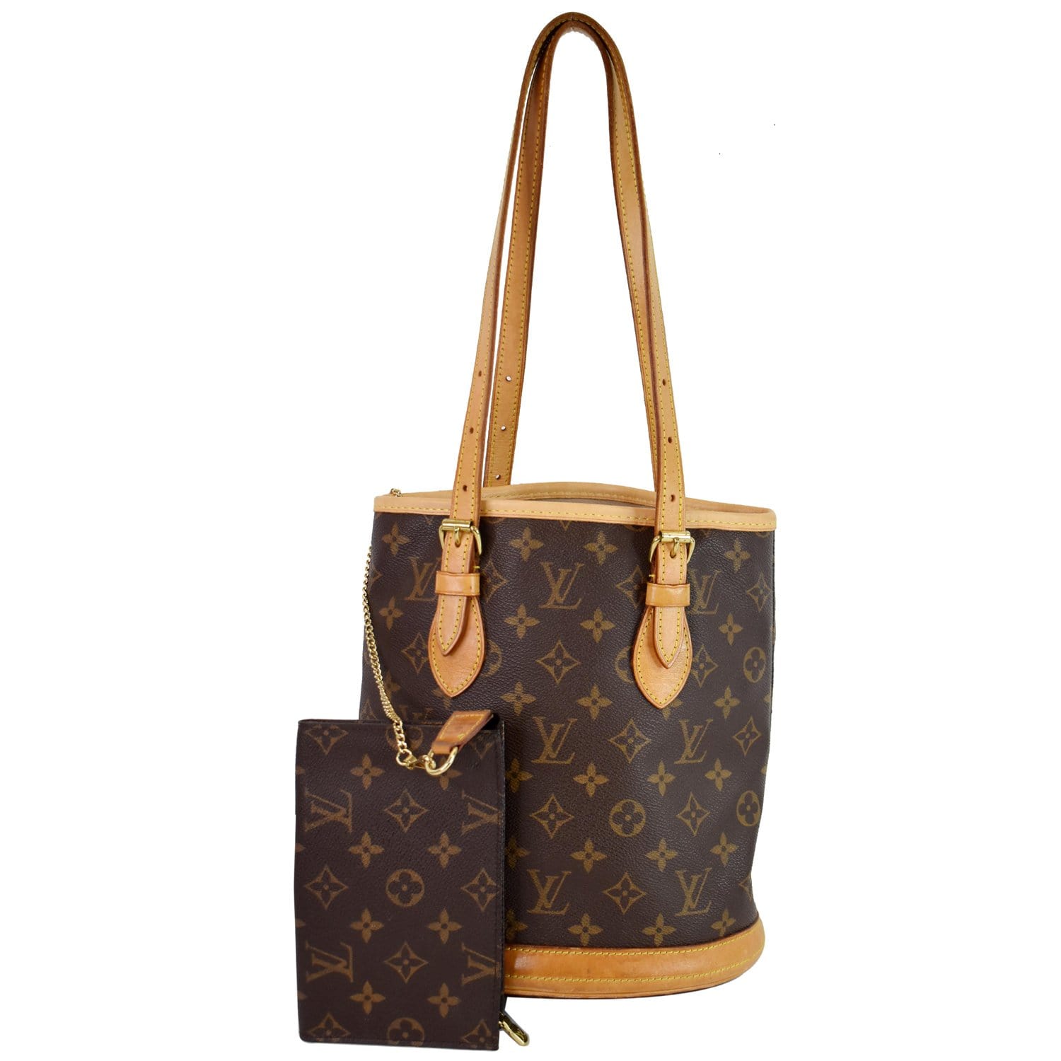 Louis Petit Bucket Shoulder Bag Canvas Monogram Bag Brown