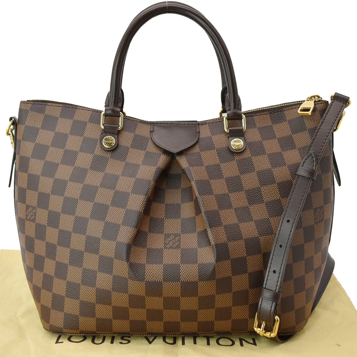 Louis Siena Pm Damier Ebene Shoulder Bag Brown