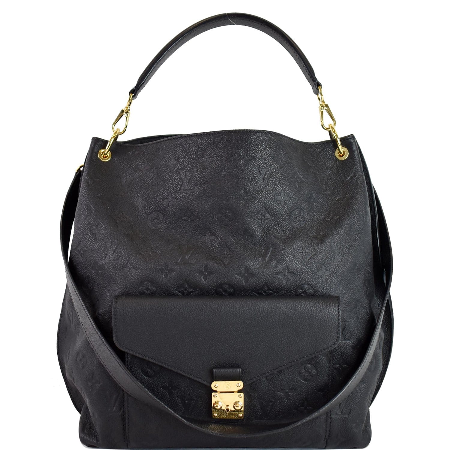 Louis Metis Hobo Empreinte Shoulder Bag Monogram Black