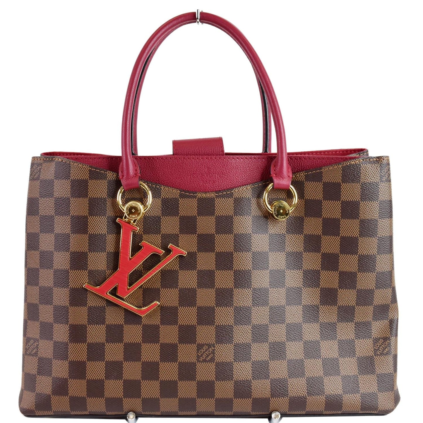 LV Louis Riverside Damier Ebene Shoulder Bag Red