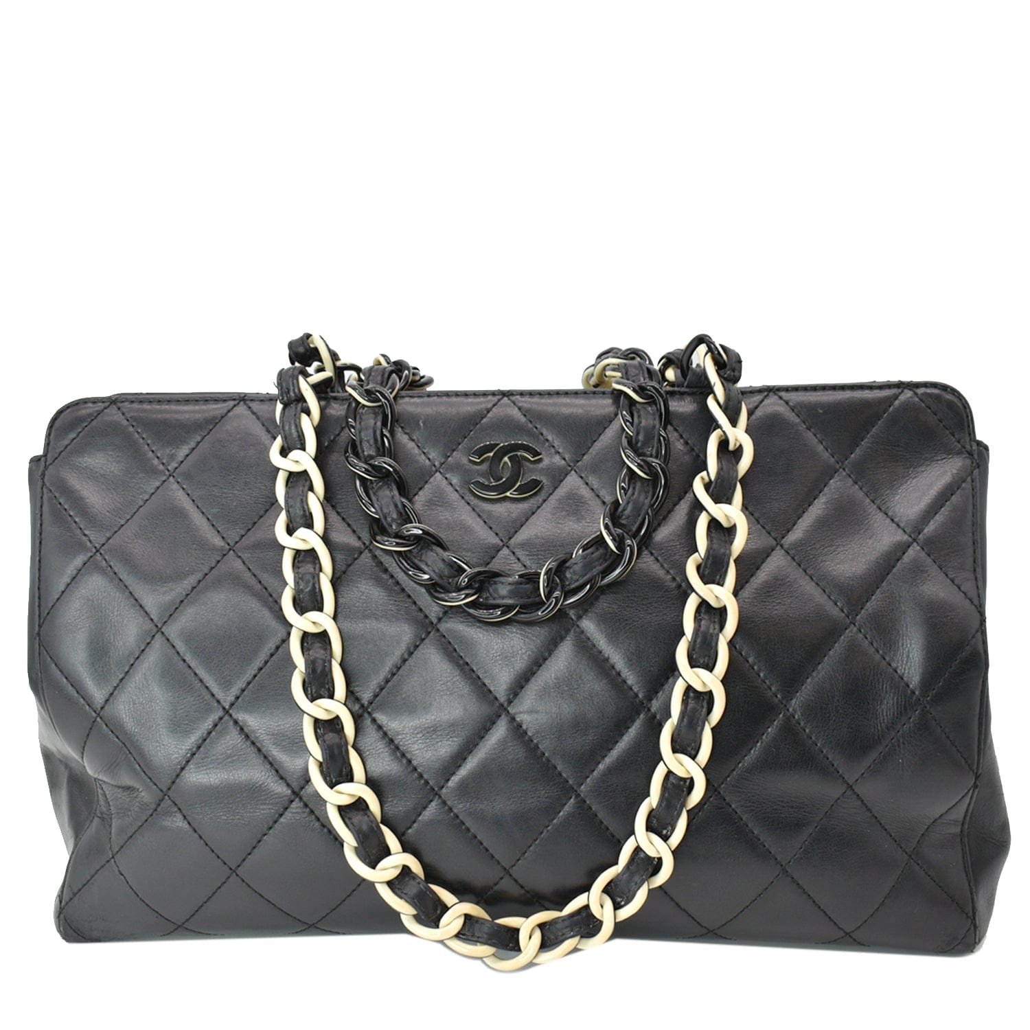 Chanel Bekko Tote Bag Leather Black