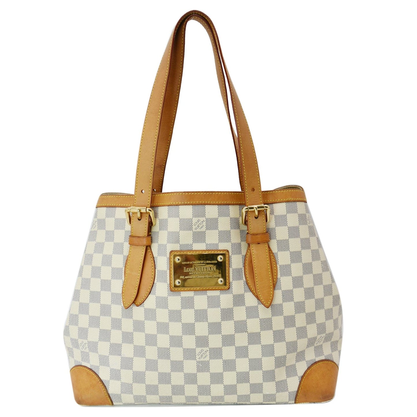Louis Hampstead Mm Damier Azur Shoulder Bag White