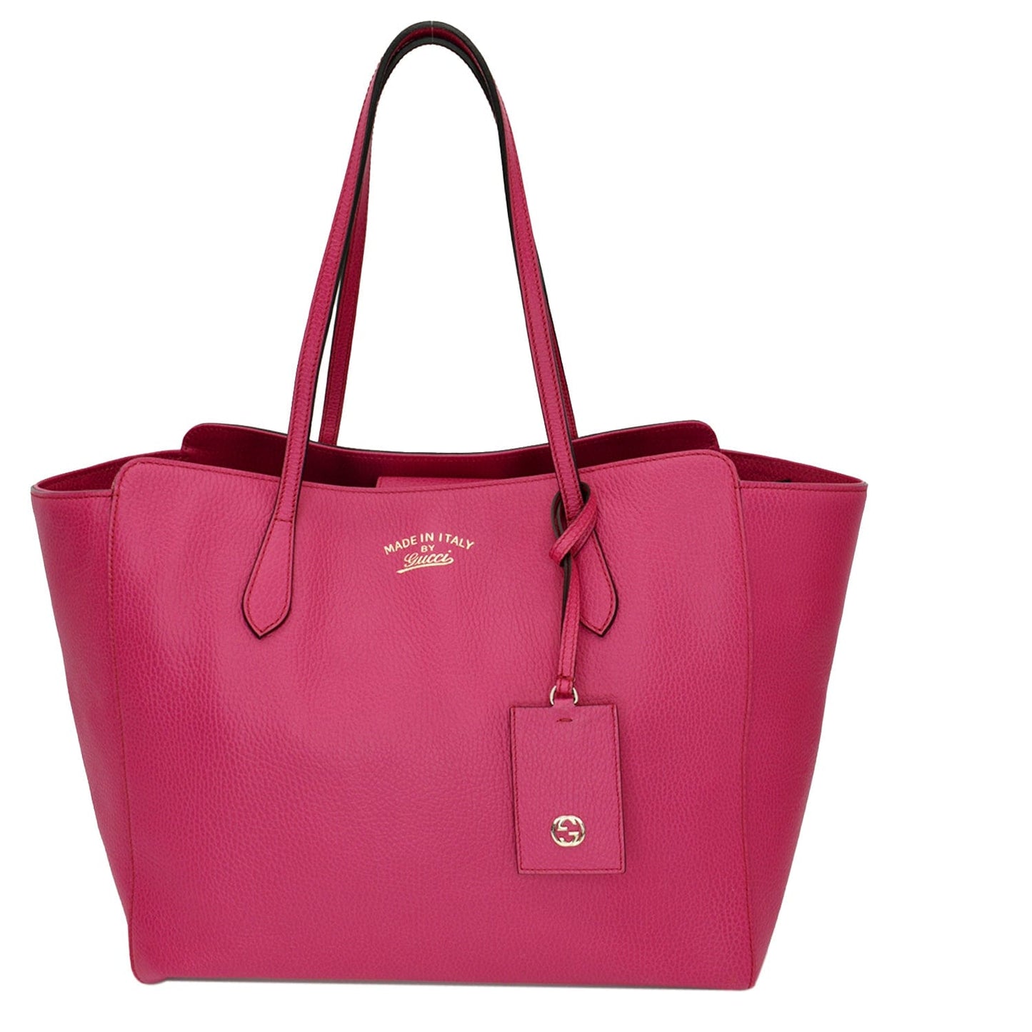 Gucci Swing Pebbled Tote Bag Leather Pink