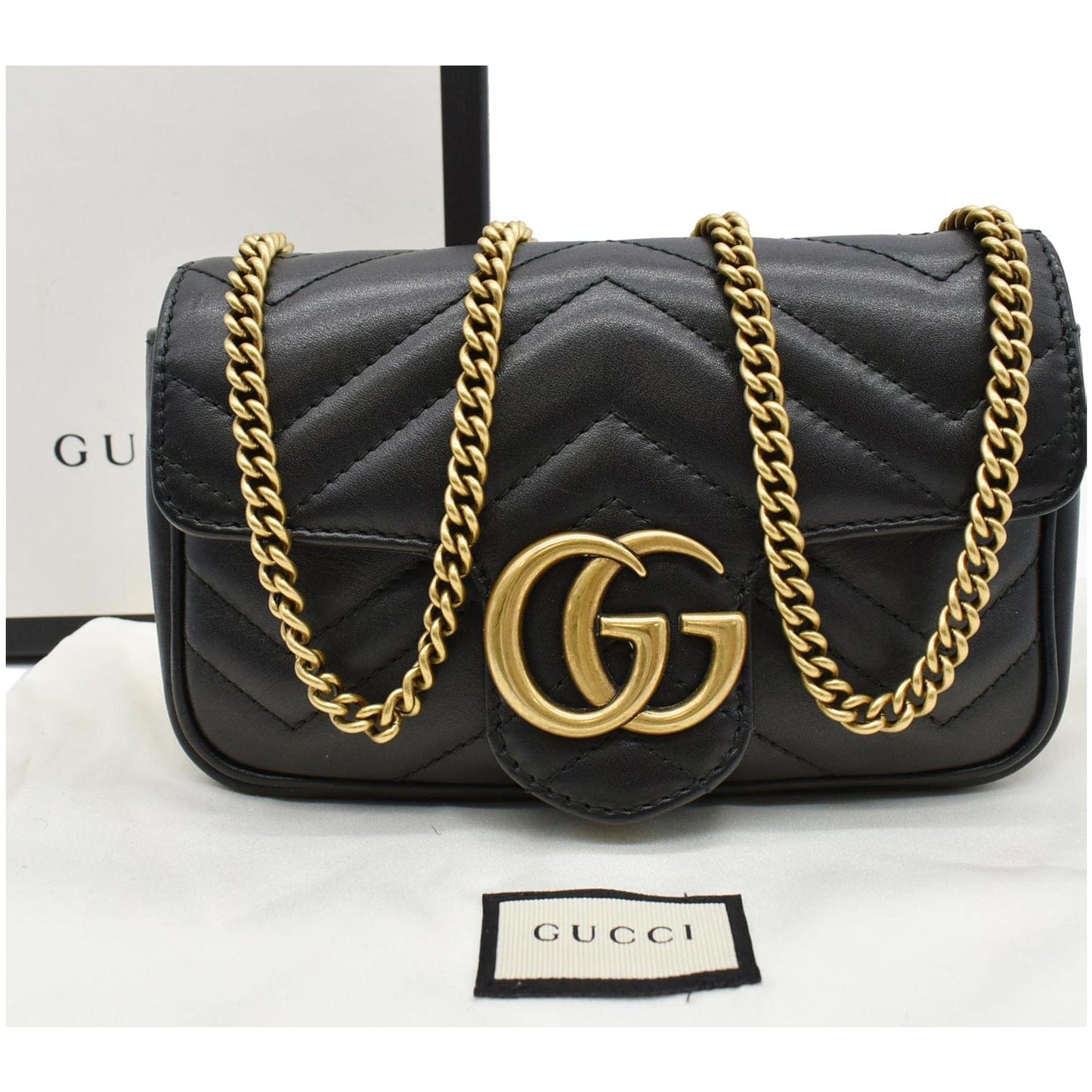 Gucci Marmont Super Mini Crossbody Bag Leather Matelasse