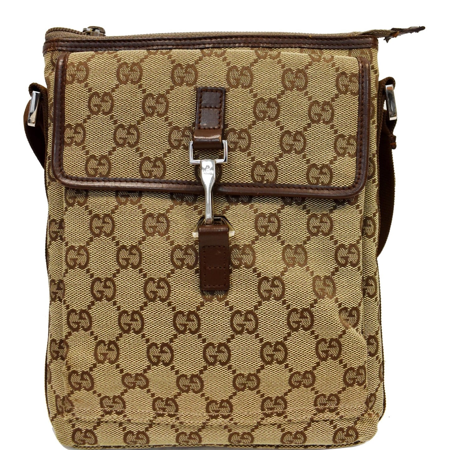 Gucci Small Messenger Bag Canvas Monogram Crossbody Bag