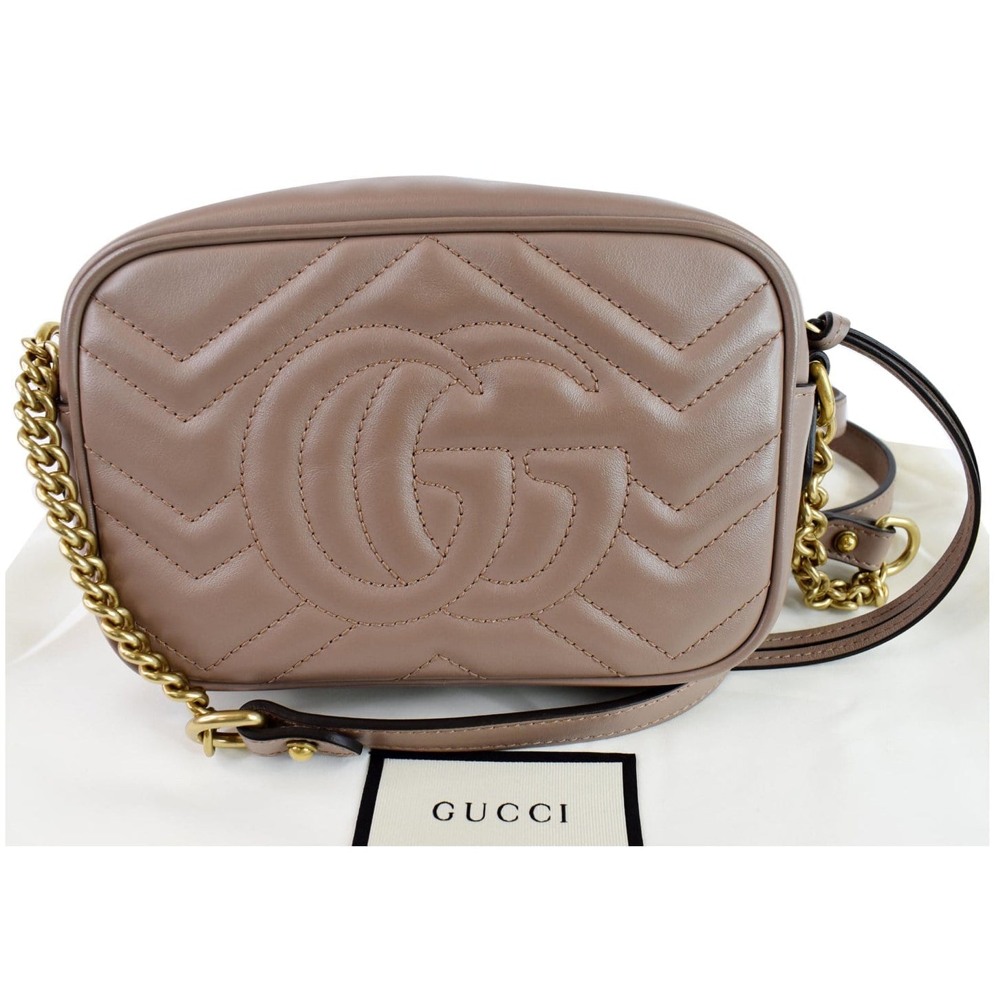 Gucci Marmont Mini Crossbody Bag Dusty Leather Matelasse