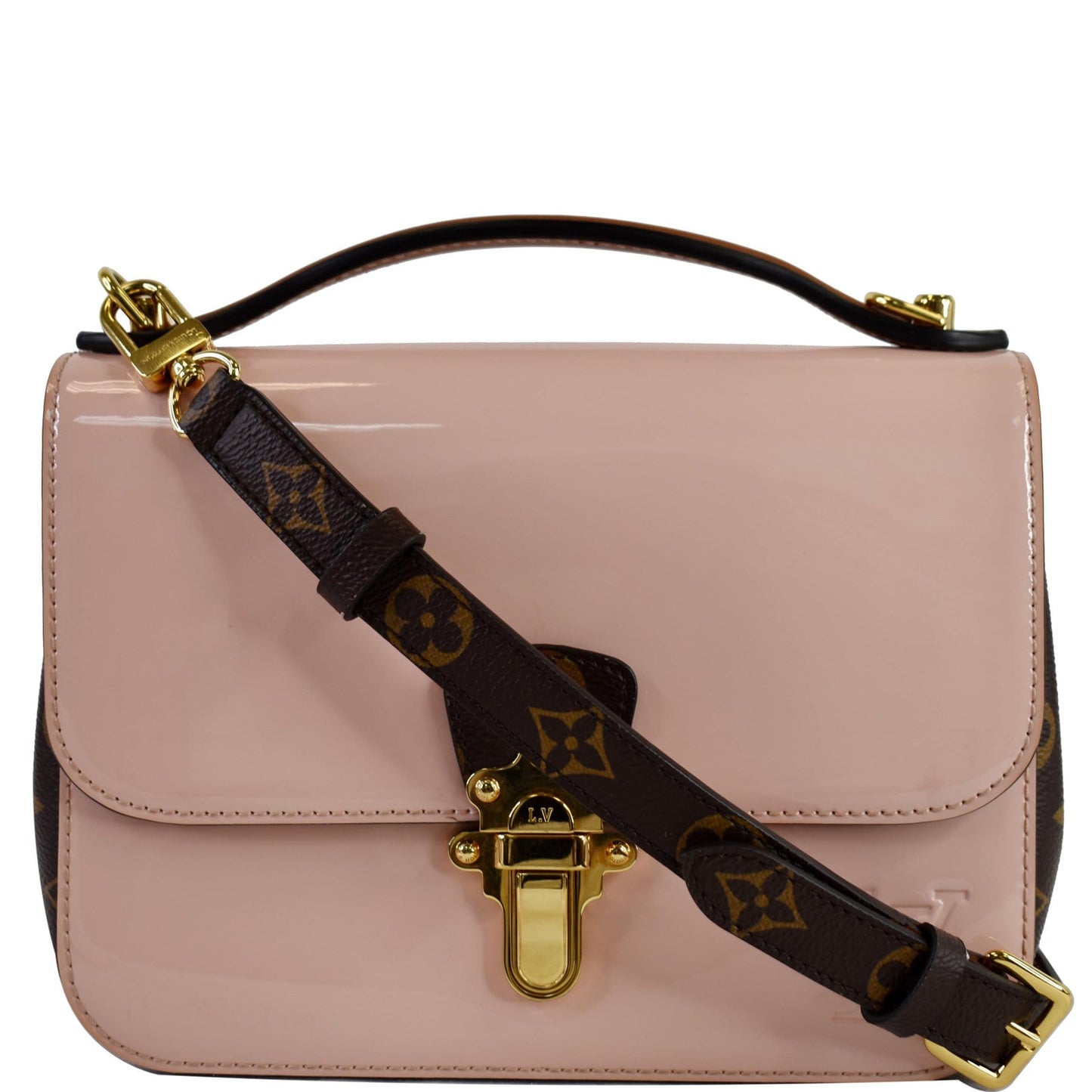 Louis Cherrywood Bb Patent Shoulder Bag Rose Leather