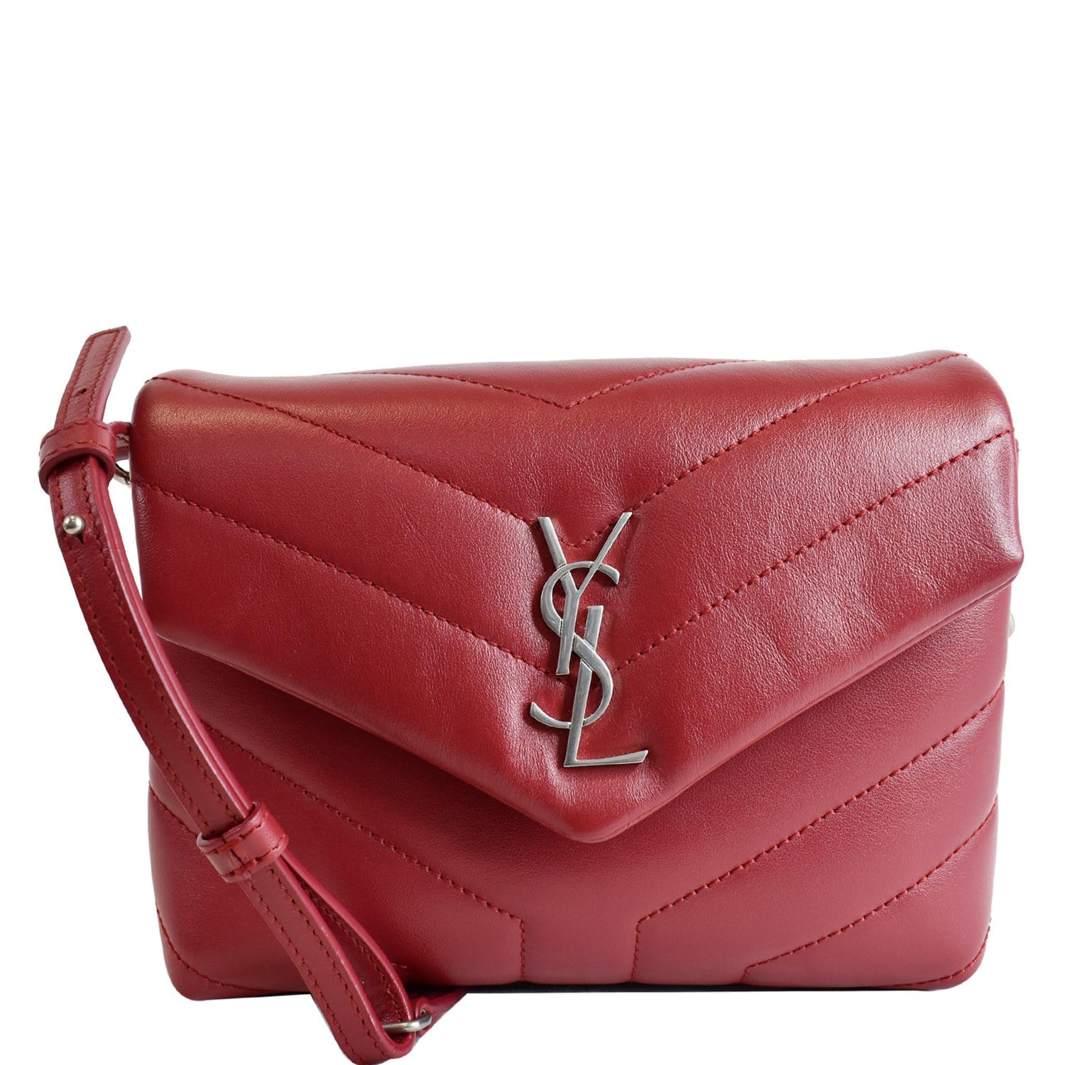 YSL Saint Laurent Saint Loulou Toy Crossbody Bag Leather Matelasse Bag Red