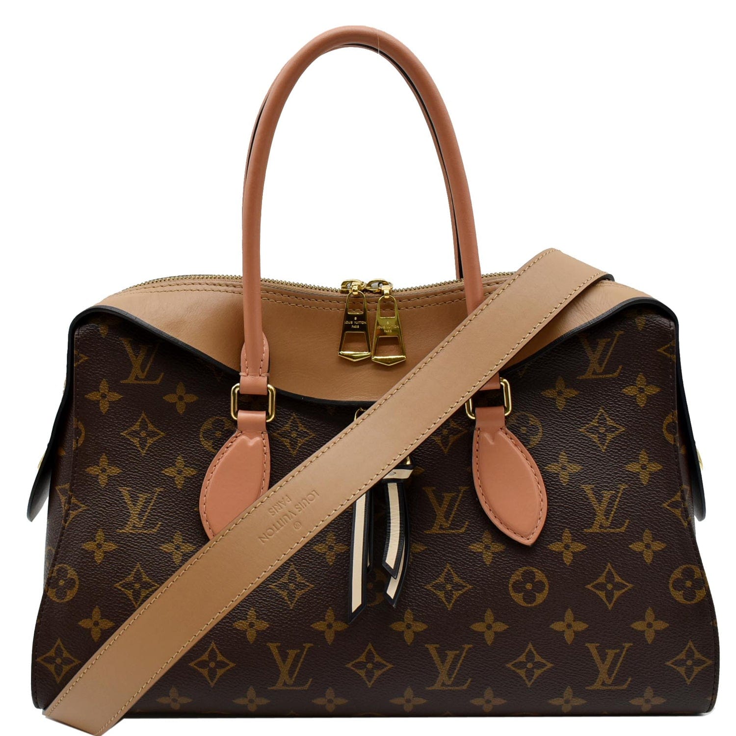 Louis Tuileries Shoulder Bag Sesame Peach Creme Canvas Monogram