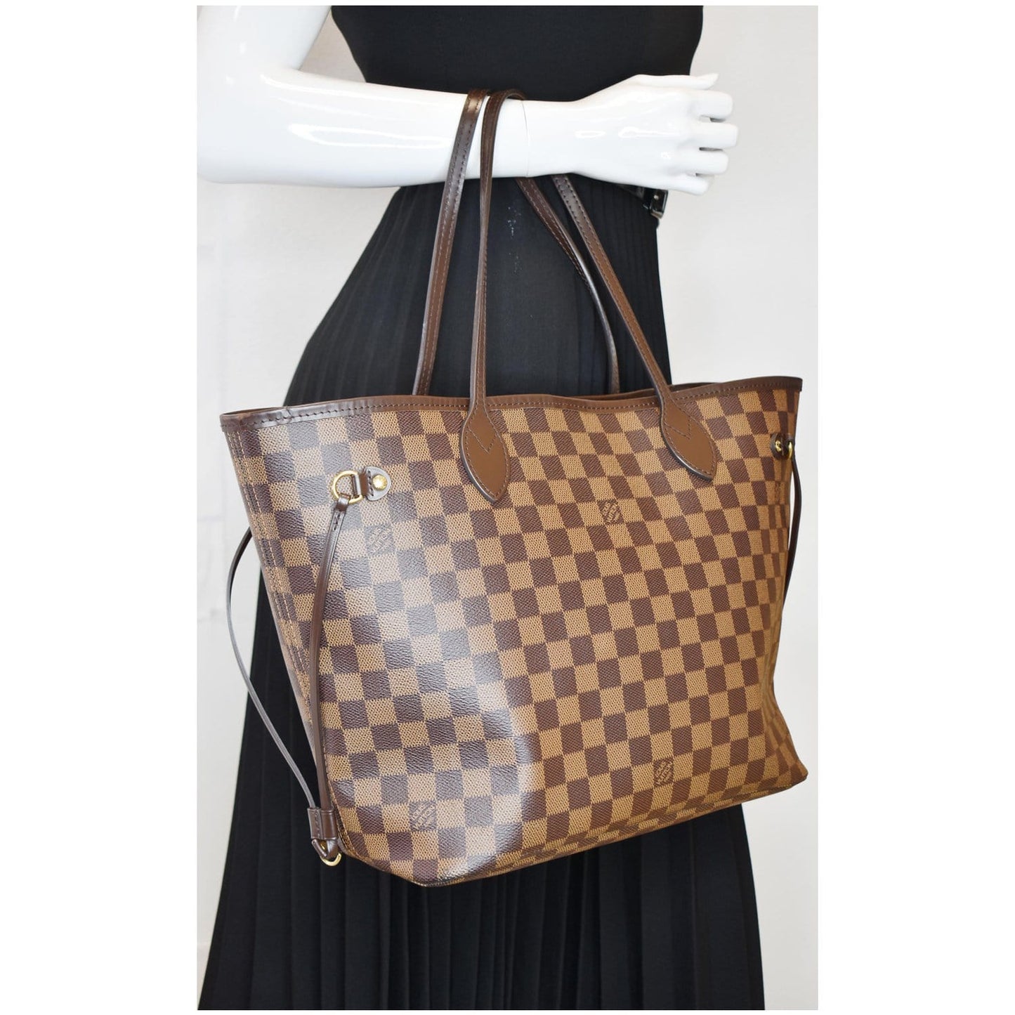 Louis Neverfull Mm Damier Ebene Shoulder Bag Brown