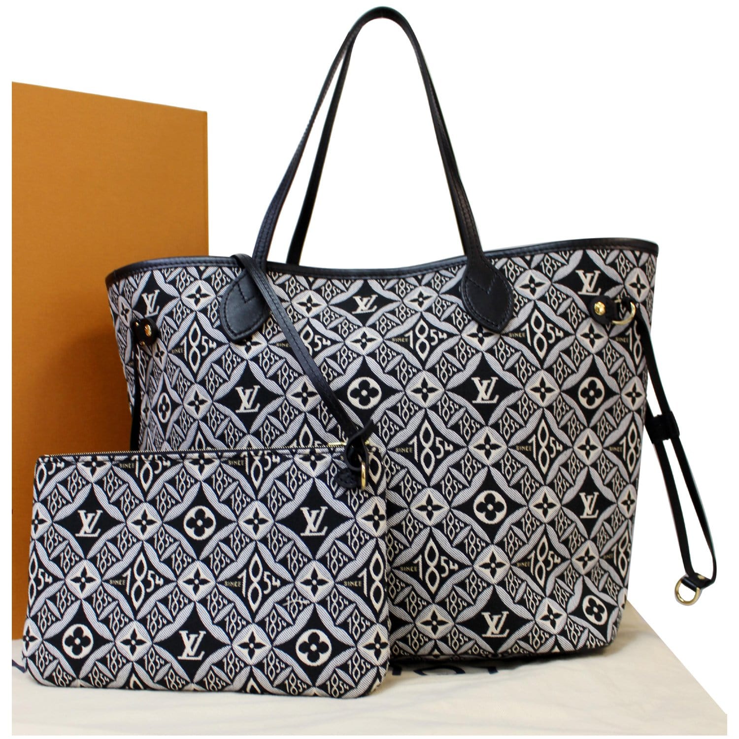 Louis Since Neverfull Mm Jacquard Shoulder Bag Bag Grey