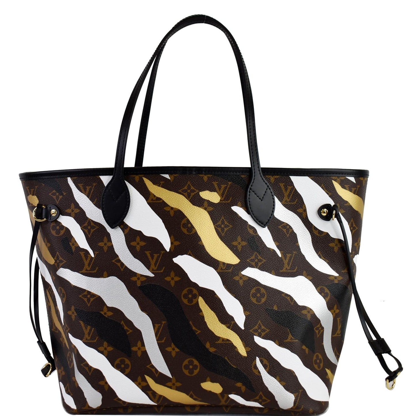 Louis Neverfull Mm Shoulder Bag Silver Canvas Monogram