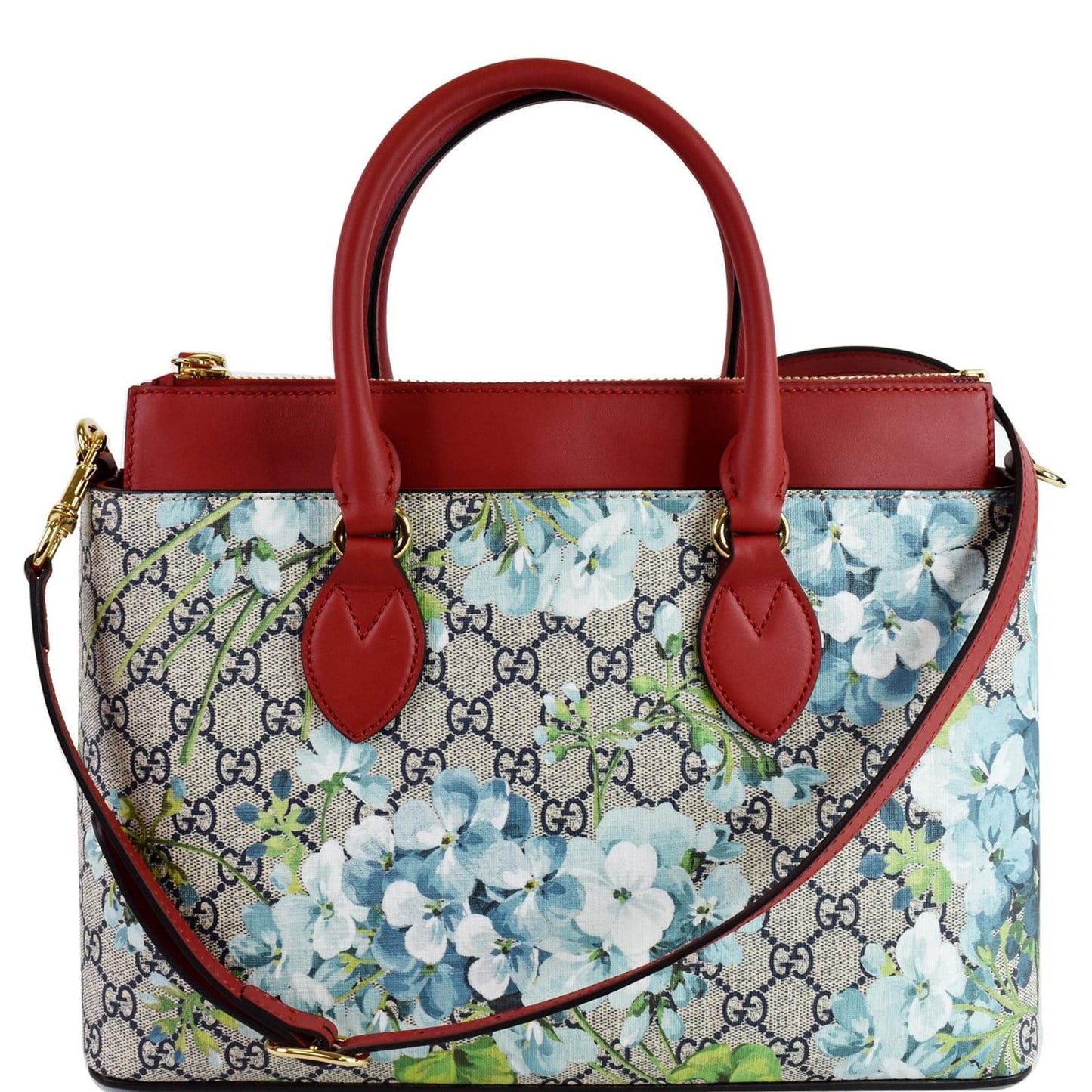 Gucci Blooms Floral Supreme Satchel Bag Leather Canvas Travel Bag