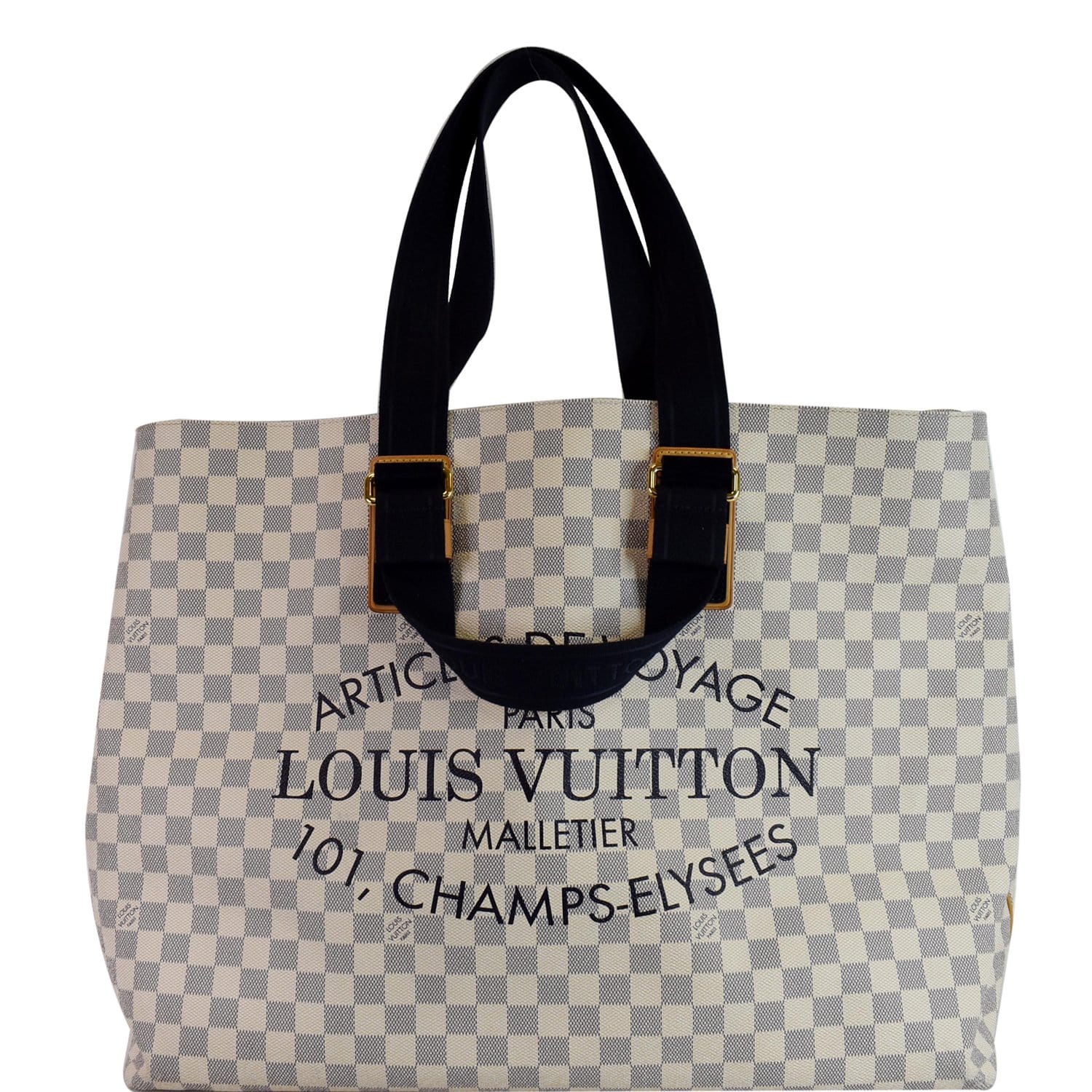Louis Beach Cabas Gm Damier Azur Shoulder White Shoulder Bag