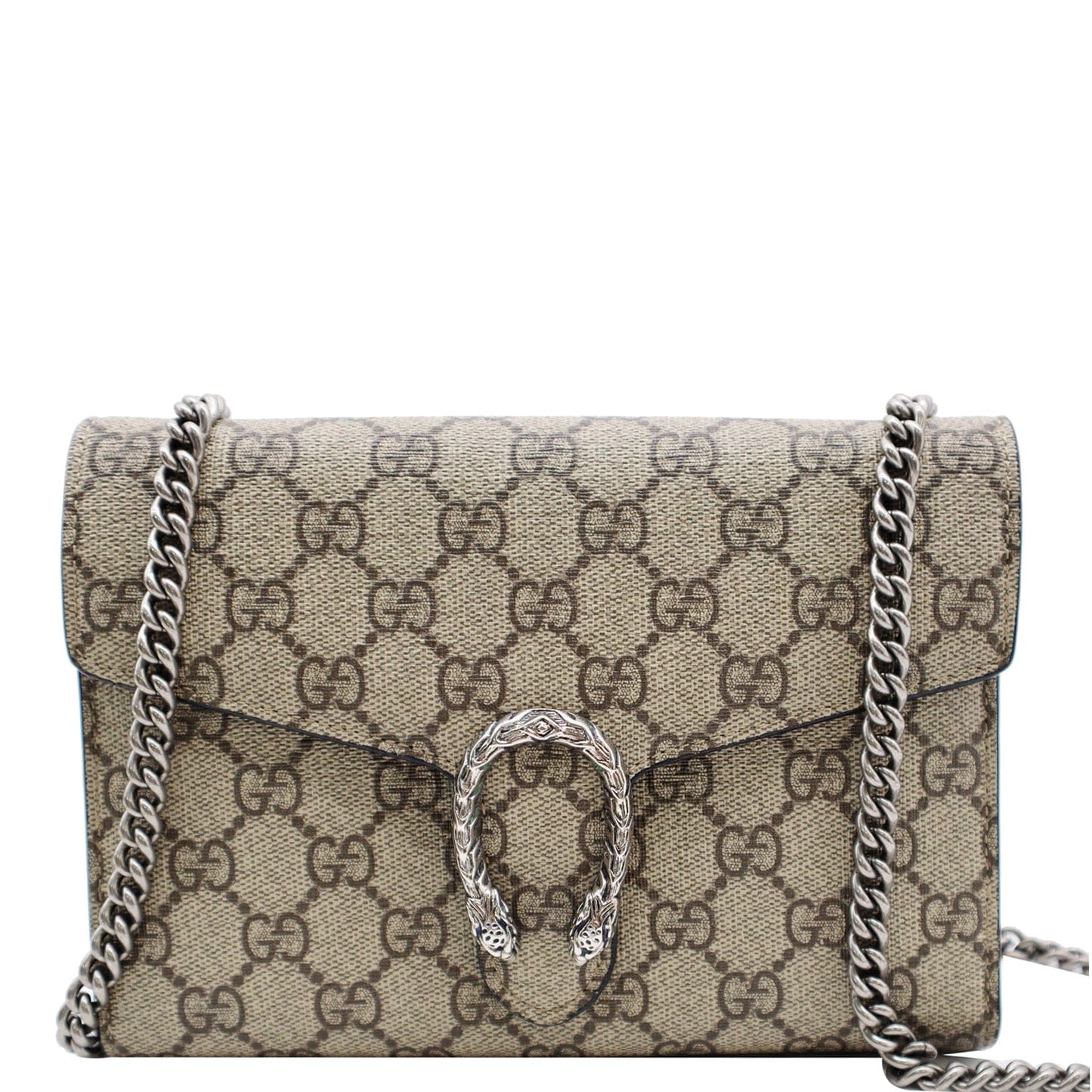 Gucci Dionysus Supreme Crossbody Wallet Beige Chain Crossbody Bag