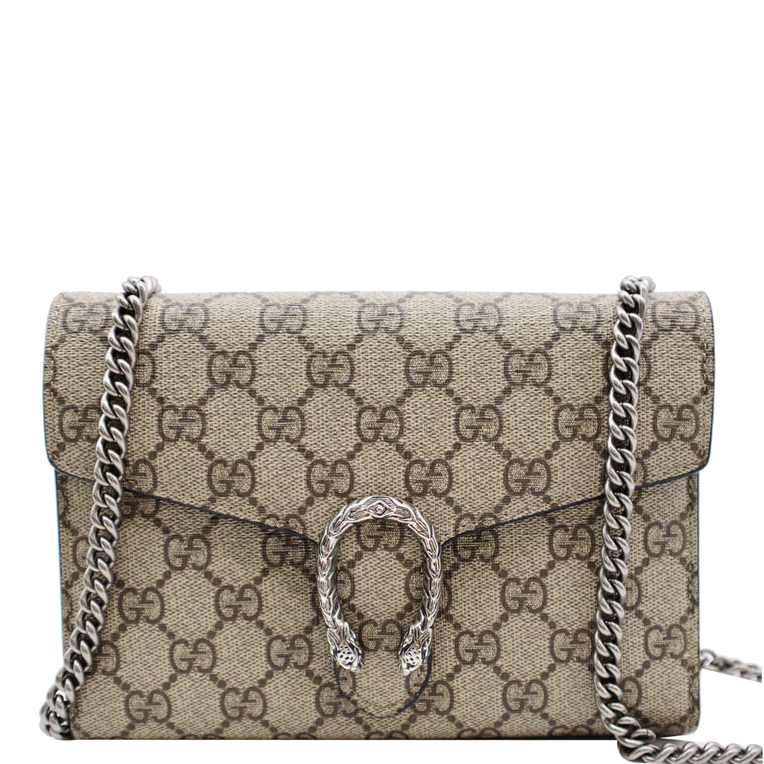 Gucci Dionysus Supreme Crossbody Wallet Beige Chain Crossbody Bag