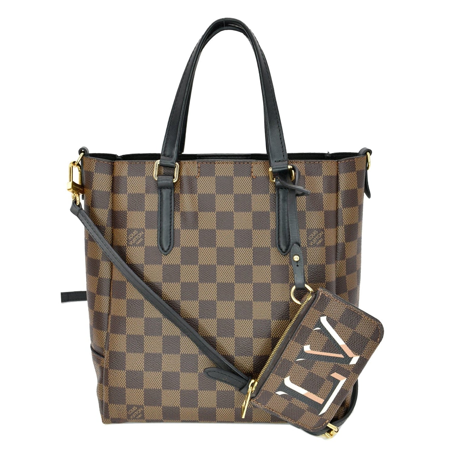 Louis Belmont Mm Damier Ebene Shoulder Bag Brown
