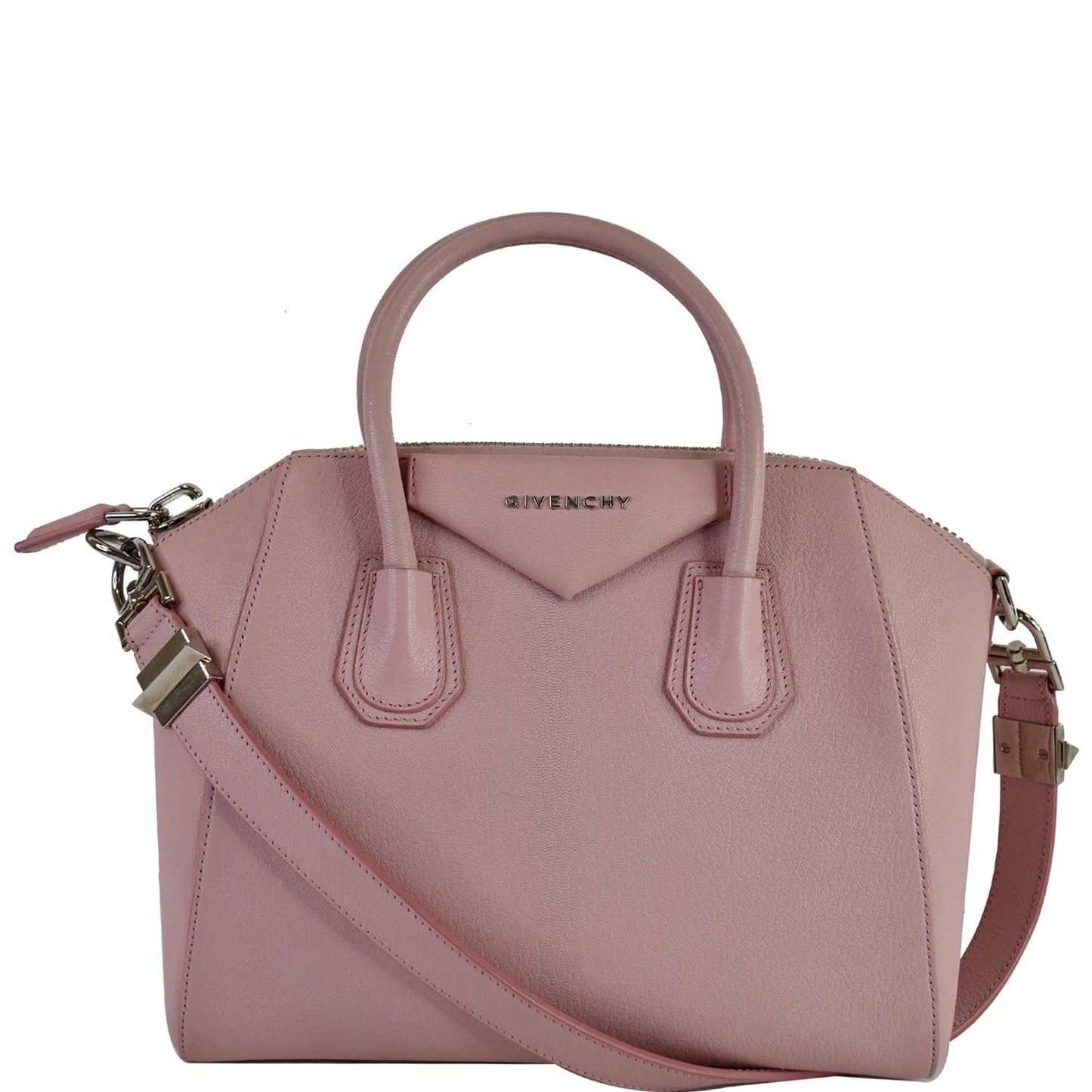 Givenchy Antigona Goatskin Shoulder Bag Rose Leather Pink