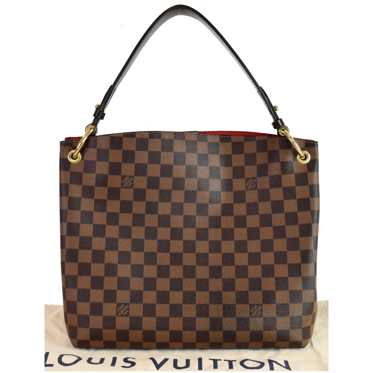 Louis Graceful Pm Damier Ebene Shoulder Bag Brown
