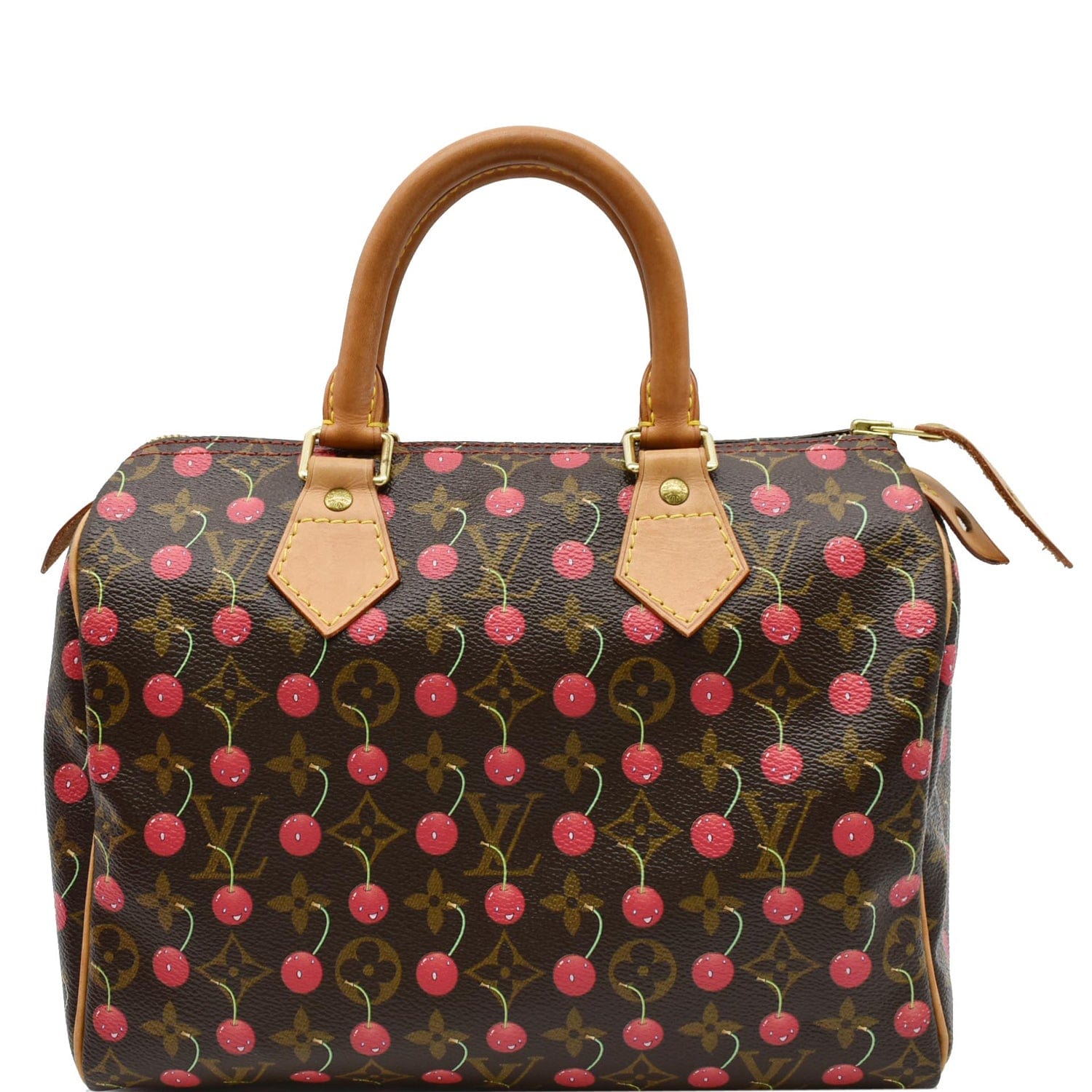 Louis Cerises Speedy Satchel Bag Canvas Monogram Travel Bag