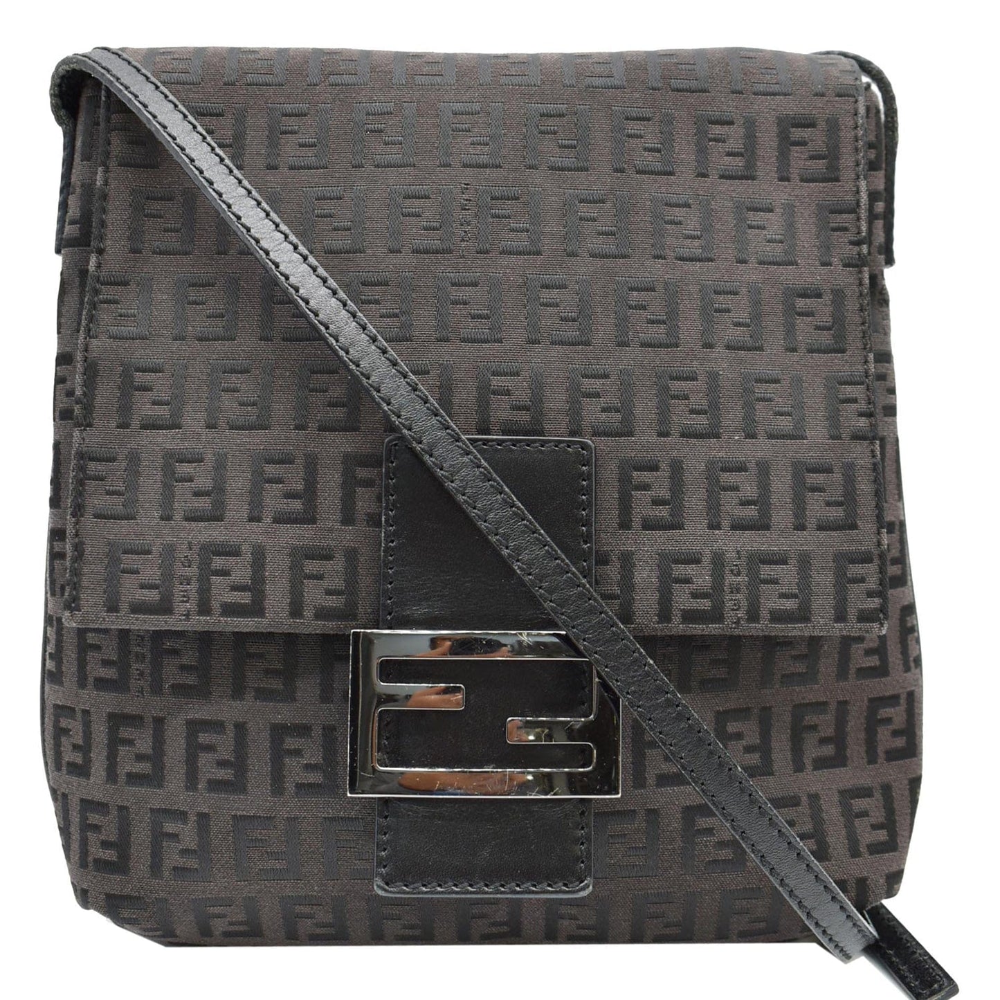 Fendi Zucca Ff Crossbody Bag Canvas Brown